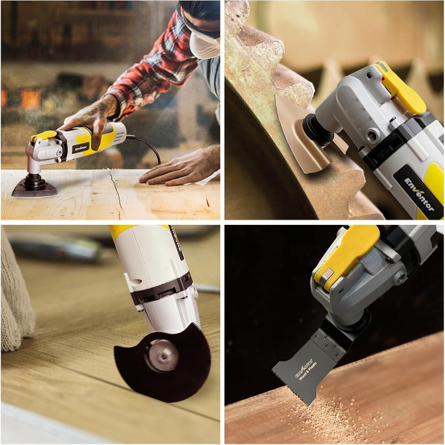 Enventor Oscillating Multi Tools, 280W 15000-22000 OPM Electric Corded Multi Tool, 6 Variable Speeds, 3°Oscillation Angle, Quick-fit Blade Design, Auxiliary Handle, with 43pcs Accessories 86229 - Image 7