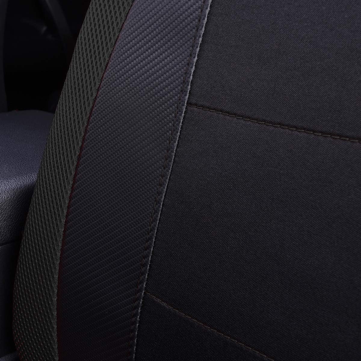 Flying Banner Gabardine Mesh Front Car Seat Covers Airbag Compatible Protector Universal for Most Car Truck Vans SUVs (Black) - Image 7