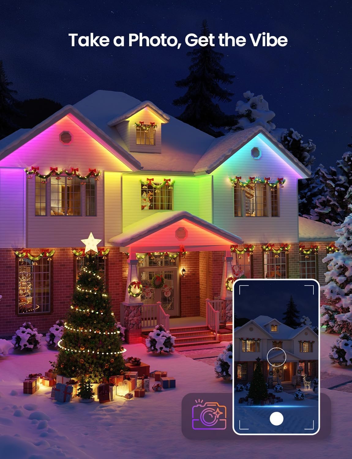 Lepro SW1 AI Smart Outdoor LED Strip, RGBWIC 5M Outdoor Lights IP65 Waterproof, Work with Alexa, Google Assistant, Tunable White, 1750lm Dimmable, Music Sync, for Garden, Eave, Garage and More - Image 9
