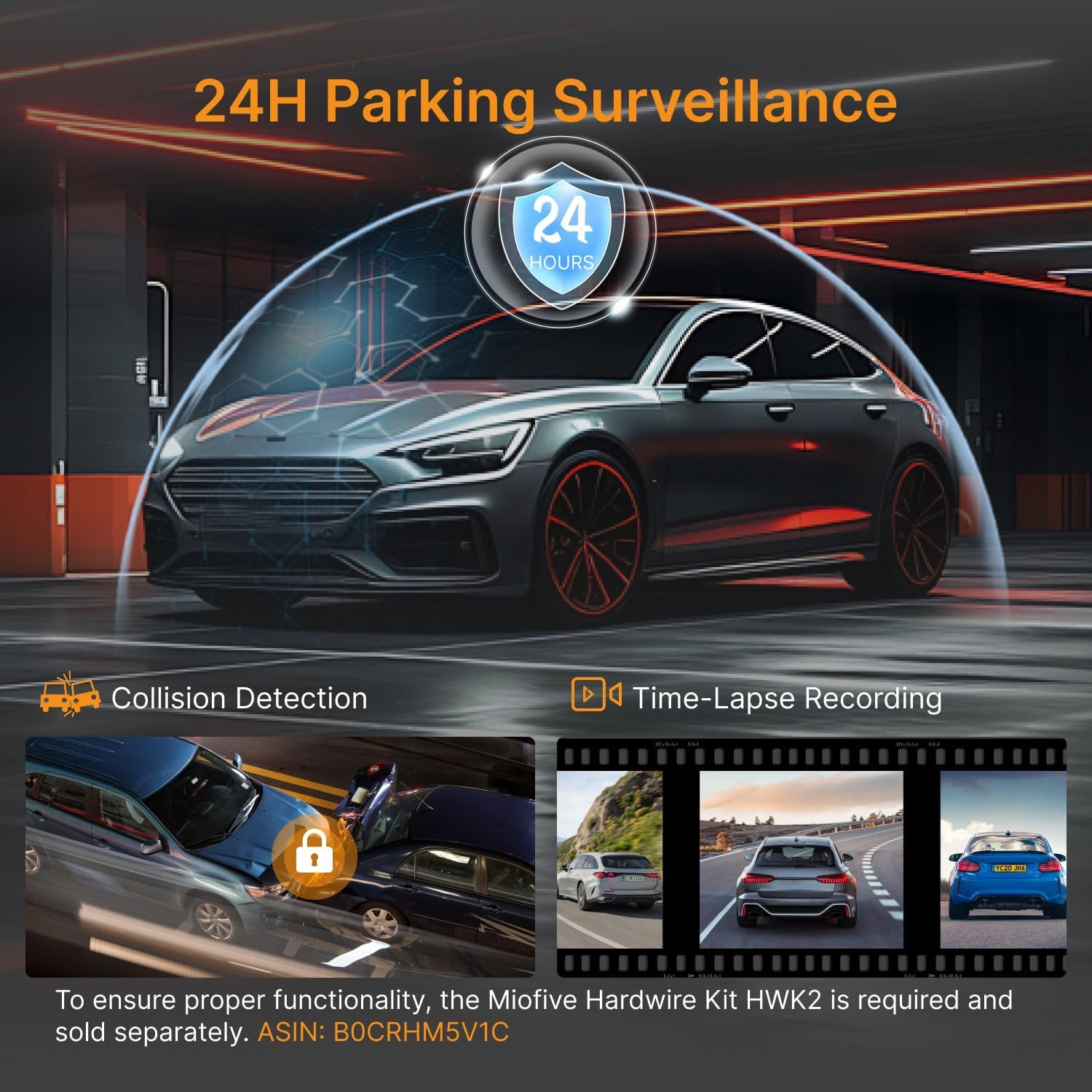 Miofive Mini S 4K HDR Dash Cam Front, Wi-Fi 6 Car Camera with GPS & Bluetooth, Super Night Vision, 24/7 Parking Mode, Loop Recording, Speed Camera Alerts(UK), Supports Up to 512GB. - Image 6