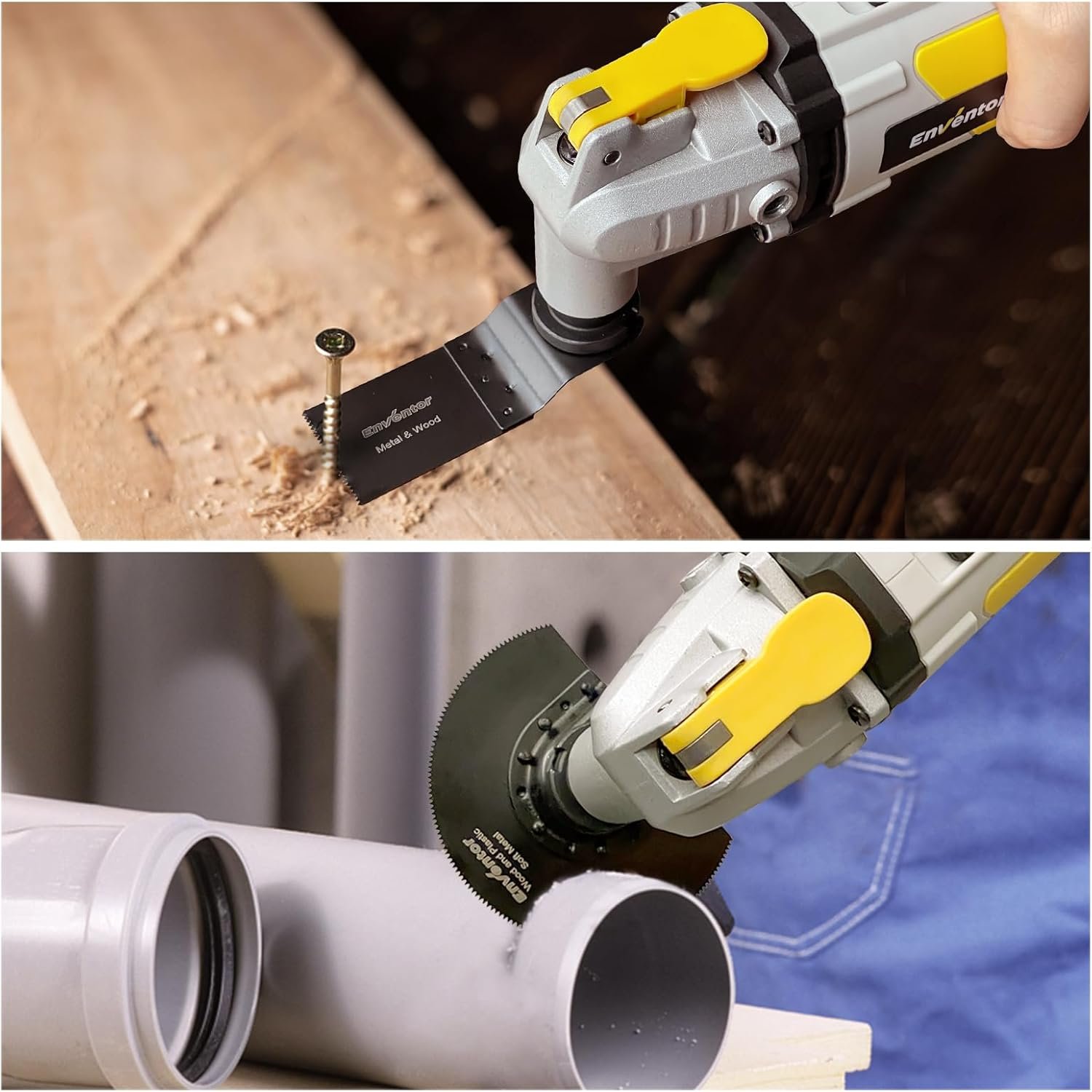 Enventor Oscillating Multi Tools, 280W 15000-22000 OPM Electric Corded Multi Tool, 6 Variable Speeds, 3°Oscillation Angle, Quick-fit Blade Design, Auxiliary Handle, with 43pcs Accessories 86229 - Image 8