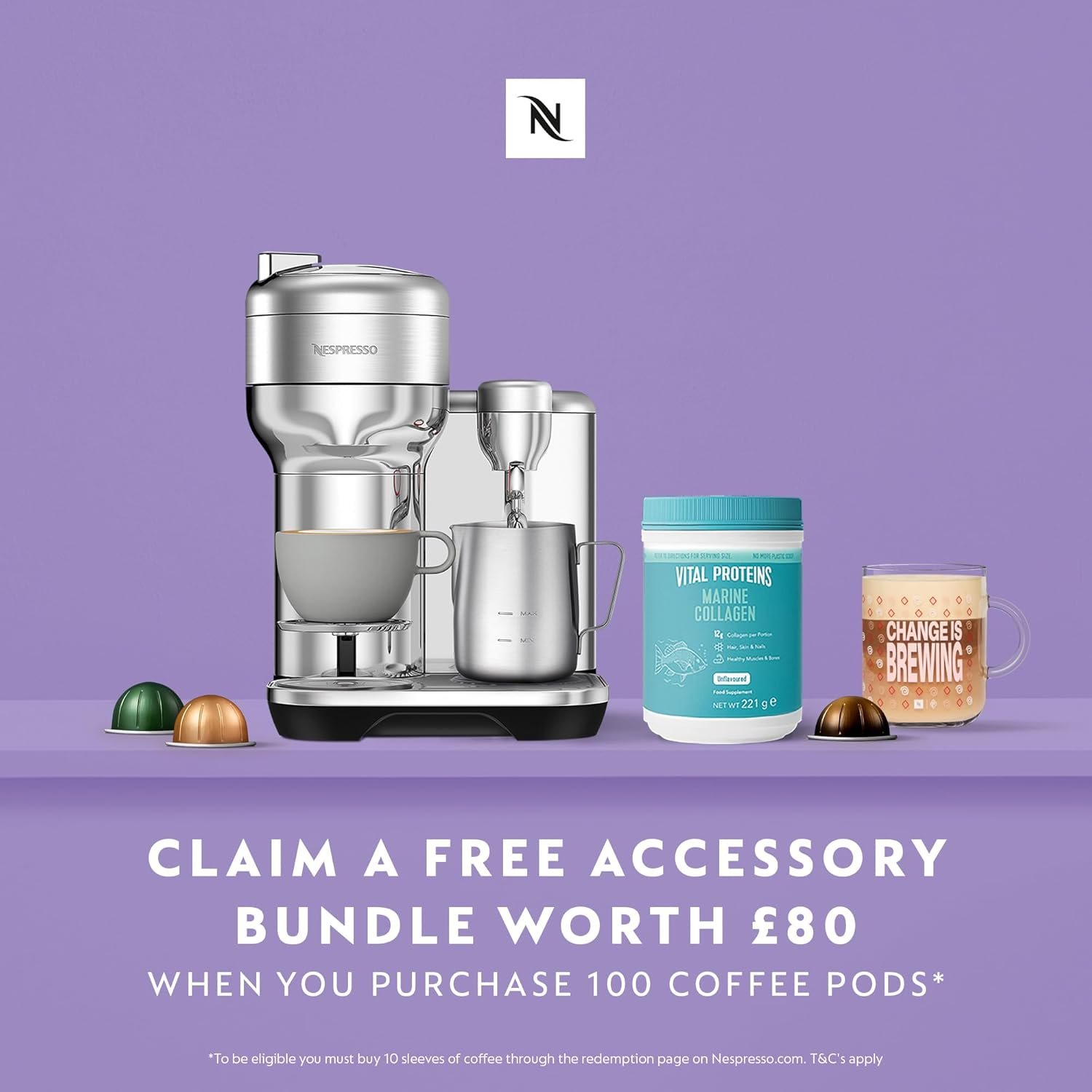 Nespresso - Vertuo Creatista Capsule Coffee Machine with Milk Frother Wand for Cappuccino, Flat White and Espresso by Sage, Brushed Stainless Steel - Image 2