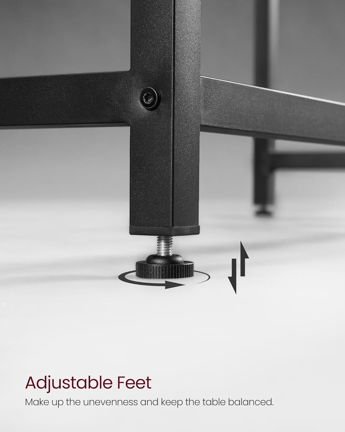 VASAGLE Computer Desk, Writing Desk, Small Office Table, 50 x 100 x 75 cm, Study, Home Office, Simple Assembly, Steel, Industrial Design, Rustic Brown and Black LWD41X - Image 6