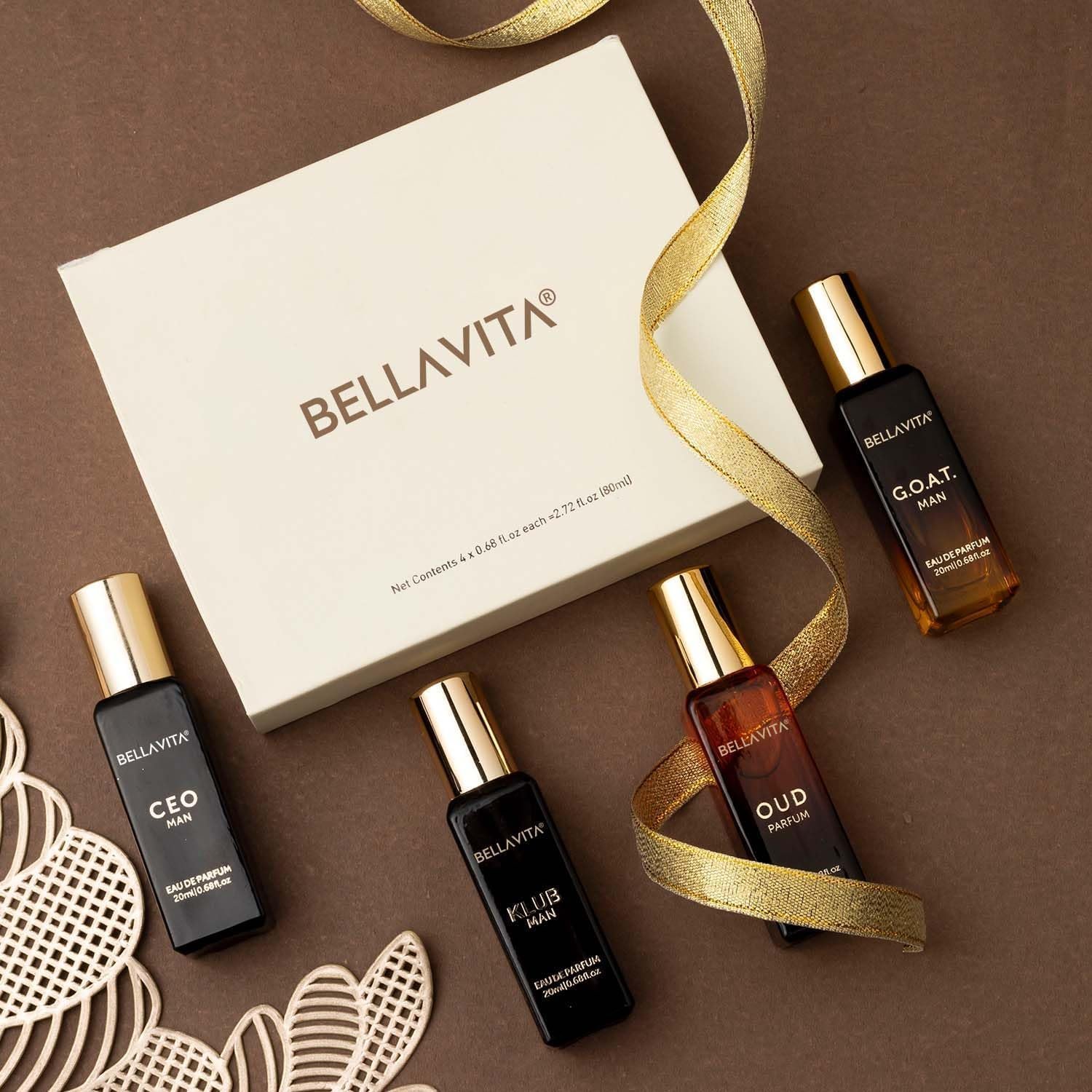 Bellavita Luxury Men's Gift Set with CEO Man, Klub, Oud & G.O.A.T. | Woody Citrus Spicy Aromatic Scent Profiles | Gift Set (4×20 ml) | Men's Perfume Gift Set | Perfect Valentine's Day Gift for Him - Image 7