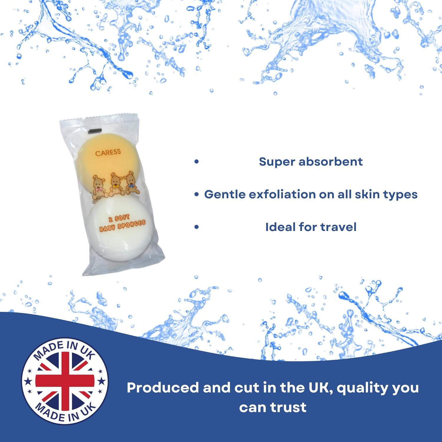 6 x Baby Bath Sponge Natural Body Puff, Soft and Gentle on Small Newborns and Older Babies - Perfect for Sensitive Skin, Bathrooms, Children and Bathing - Image 2