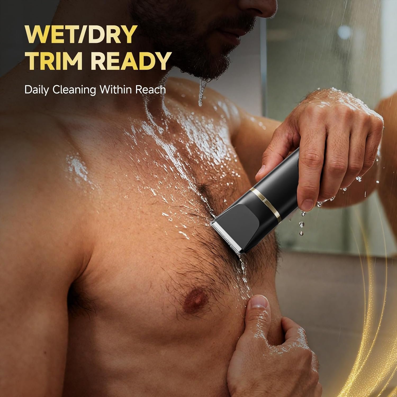 Beard Trimmer for Men, Electric Razor & Nose Hair Trimmer - IPX7 Waterproof All-in-One Body Grooming Kit for Wet/Dry Use on Beard, Chest, Legs & More (Black) (Black) - Image 7