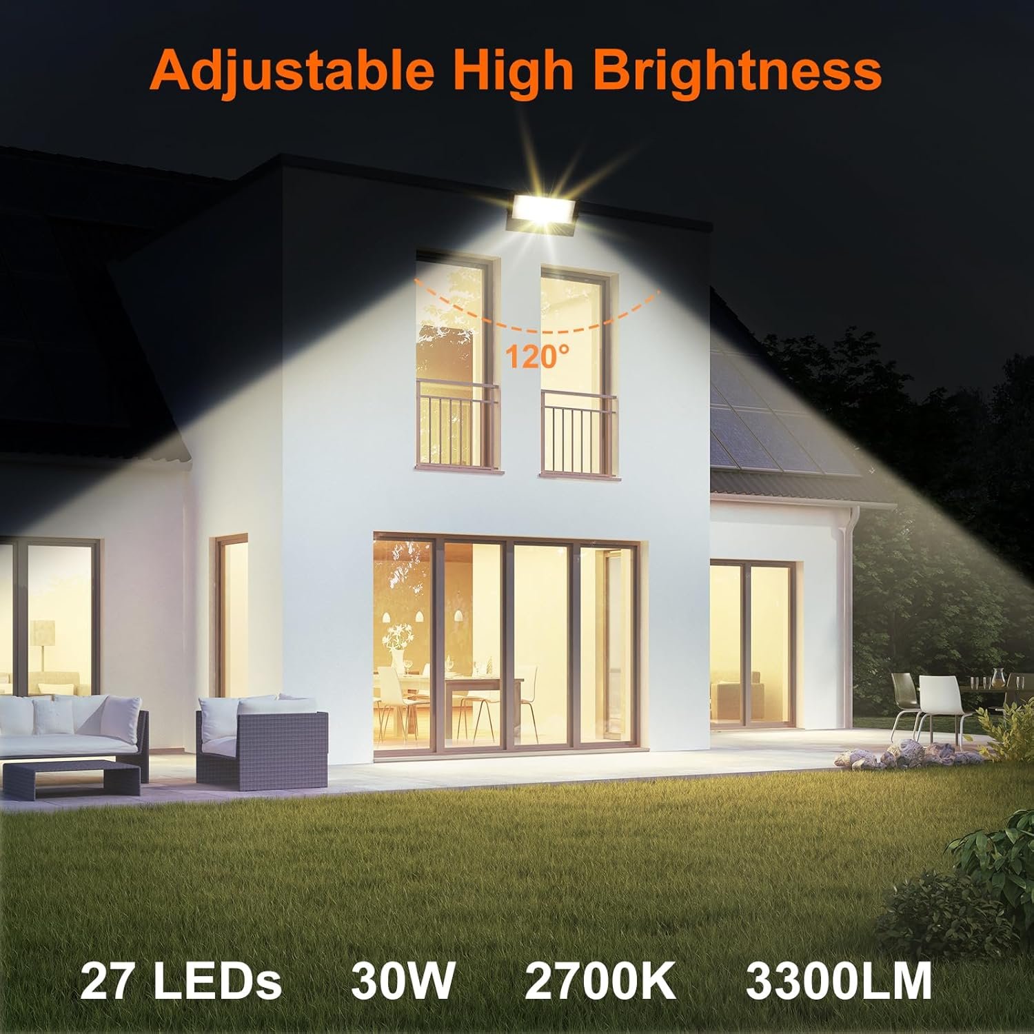 LED Flood Lights RGB Colour Changing 300W Equivalent Outdoor, 30W Bluetooth RGBW Smart Floodlight APP Control, IP66 Waterproof, Timing, 2700K & 16 Million Colours for Garden Stage, DUSKTEC - Image 5