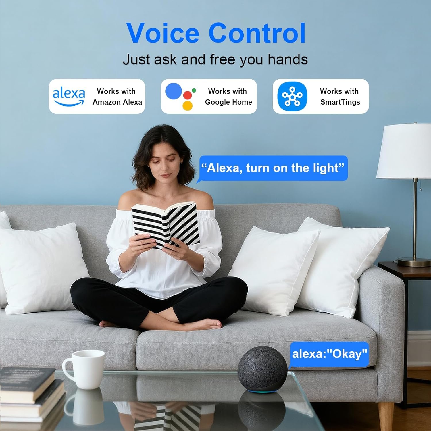 Smart Plug, TVLIVE 2 Pack Smart Plugs that Work with Alexa (Echo, Echo Dot), Google Home Voice Control, Energy Monitoring, Remote Control, Timer & Schedule, smart wifi plug socket UK, No Hub Required - Image 4