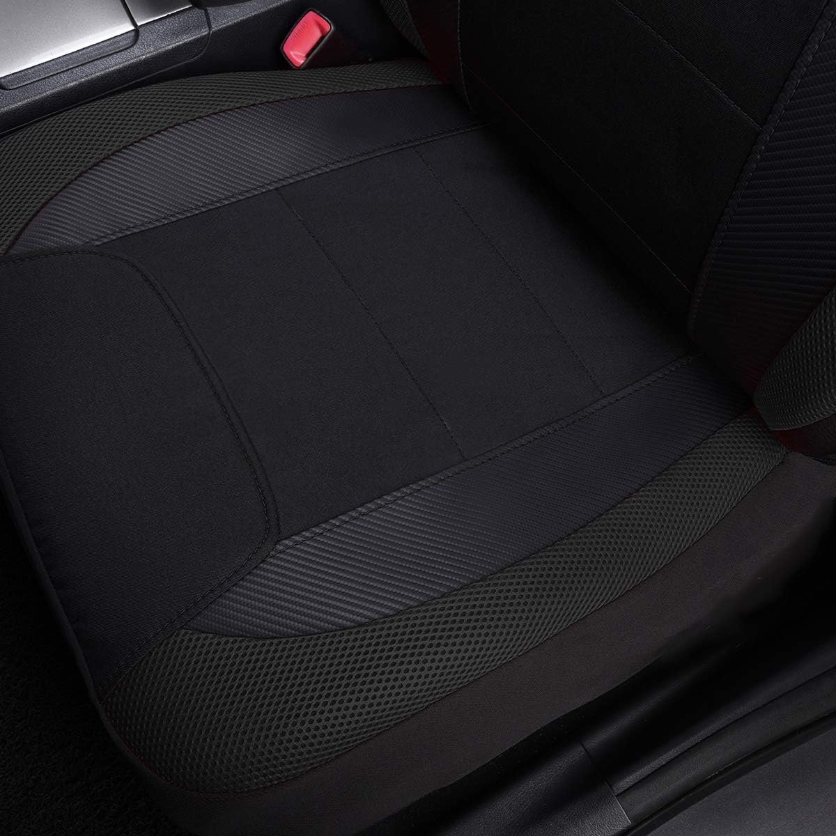 Flying Banner Gabardine Mesh Front Car Seat Covers Airbag Compatible Protector Universal for Most Car Truck Vans SUVs (Black) - Image 6