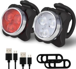 Bike Light Set, Super Bright USB Re...