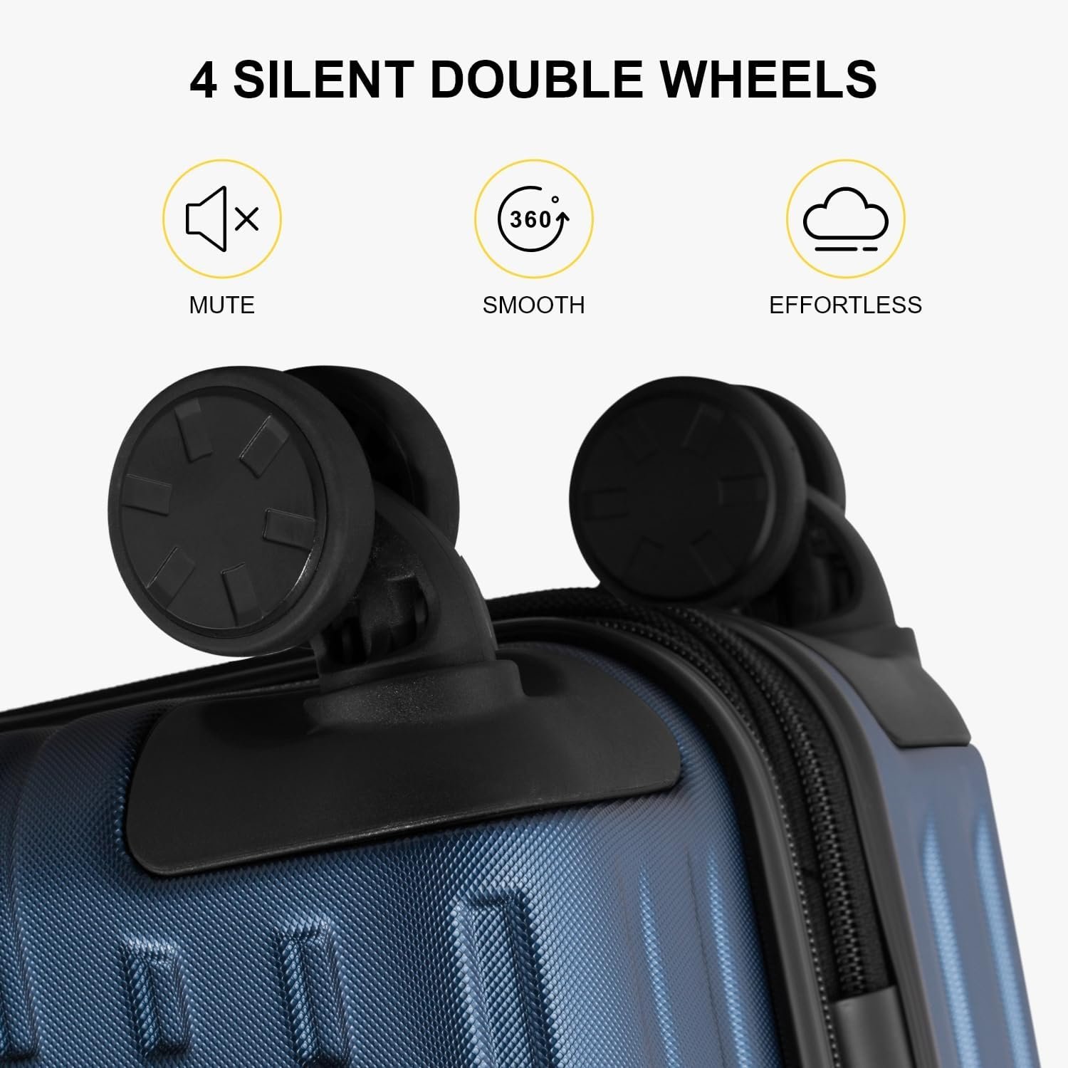 LEVEL8 Carry-on Suitcase 20-Inch, Expandable 4 Wheel Cabin Luggage, ABS+PC Hardshell Spinner Trolley Lightweight with Laptop Compartment, TSA, Blue - Image 7