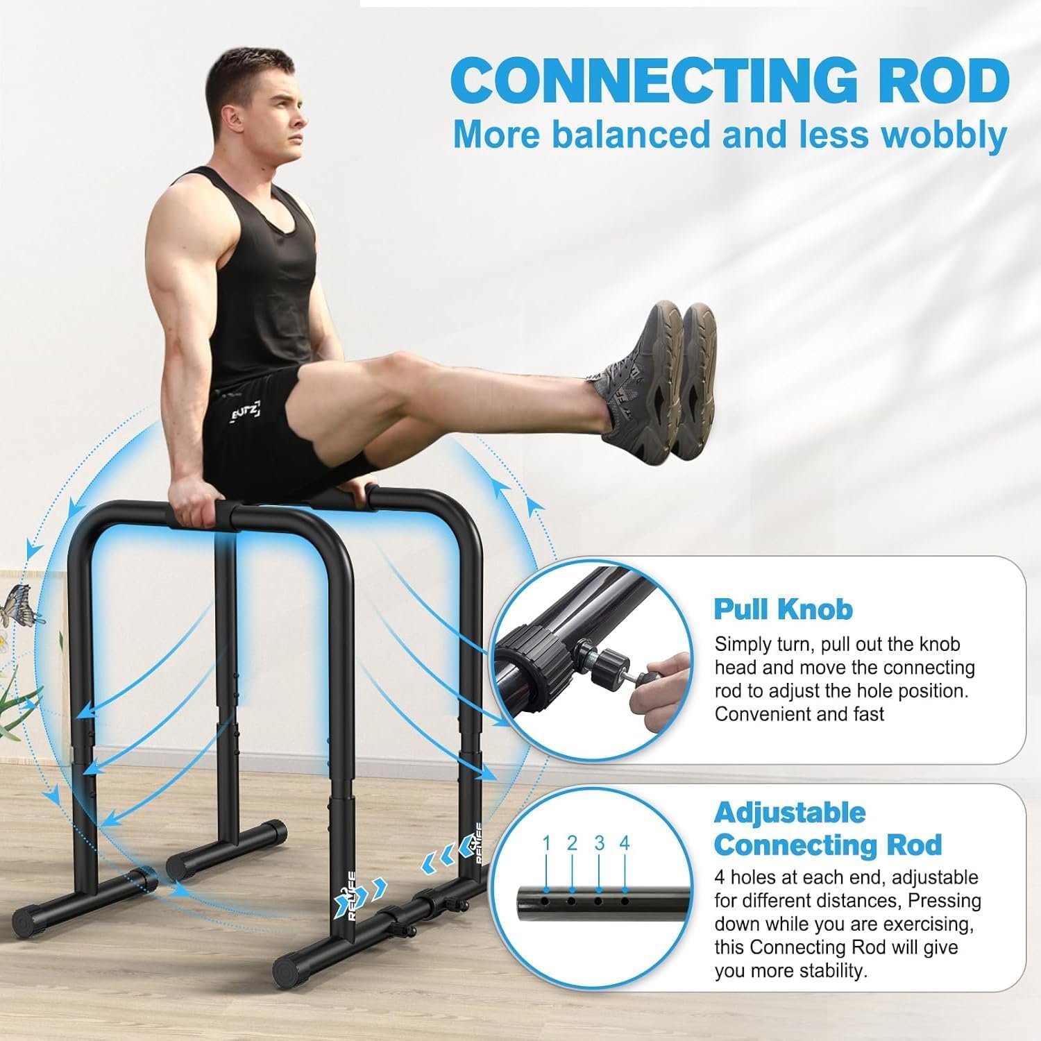 RELIFE REBUILD YOUR LIFE Dip Bars Stands Fitness Home Training Parallel Equalizer Bars Calisthenics Station Adjustable - Image 5