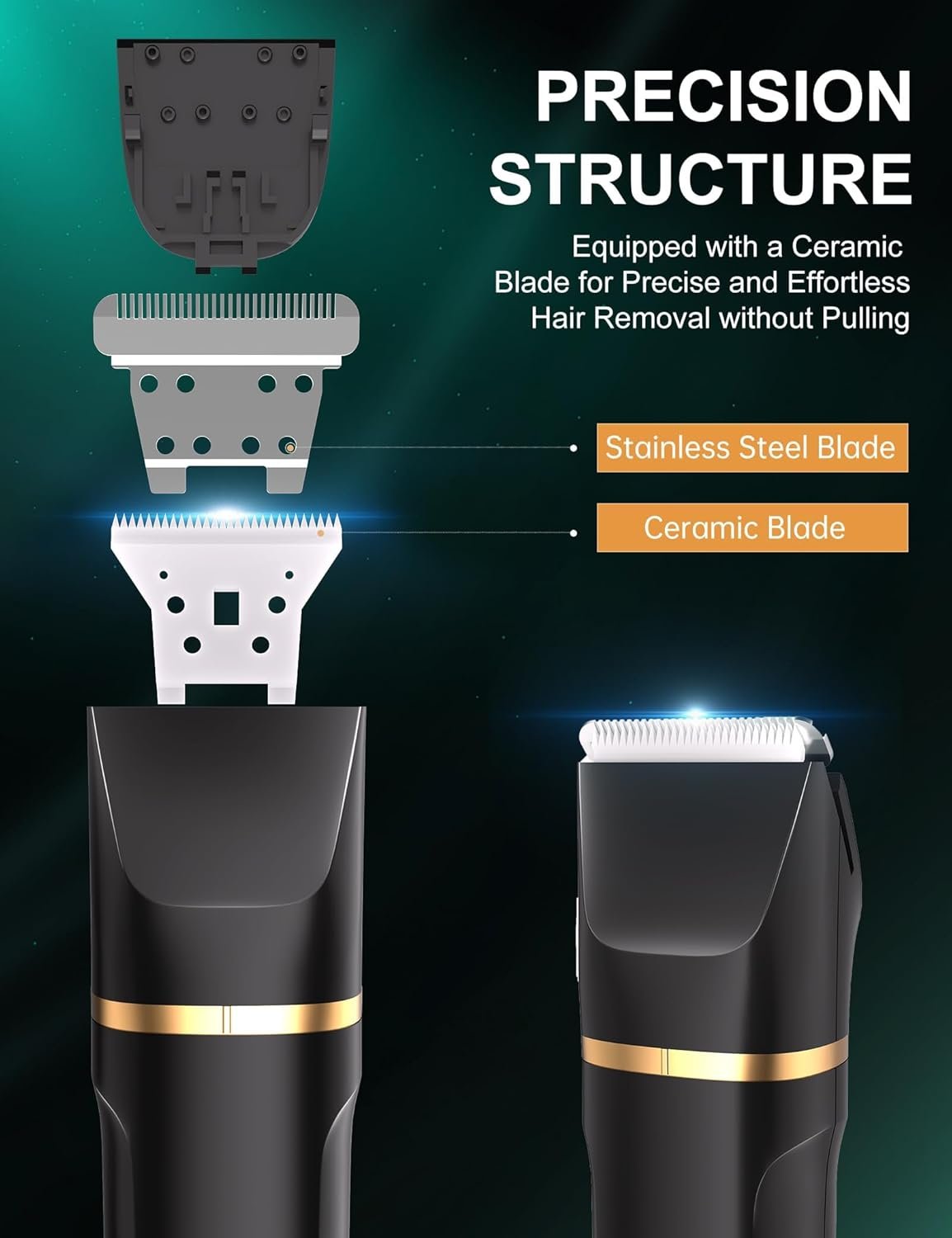 Body Trimmer Men 3 in 1, Pubic & Ball Trimmer Man IPX7 Waterproof, Rechargeable Body Shavers for Men with 2 Combs, Painless Nose Hairs Trimmer for Man,Wet & Dry - Image 5