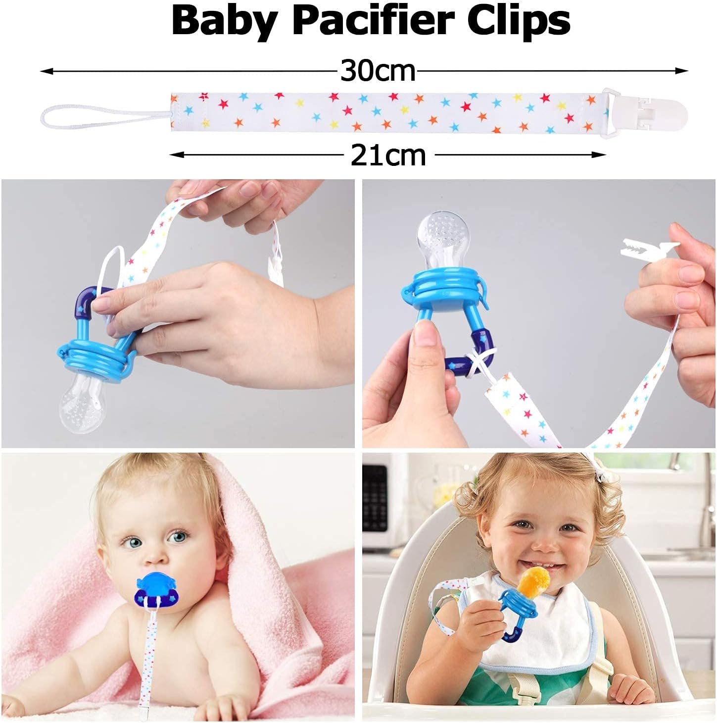 Baby Fruit Feeder JUYOO Weaning Dummies Set Include 3 Pcs Food Feeder Pacifiers with Pacifier Clips Teething Dummy for Babies Infant Toddlers - Image 8