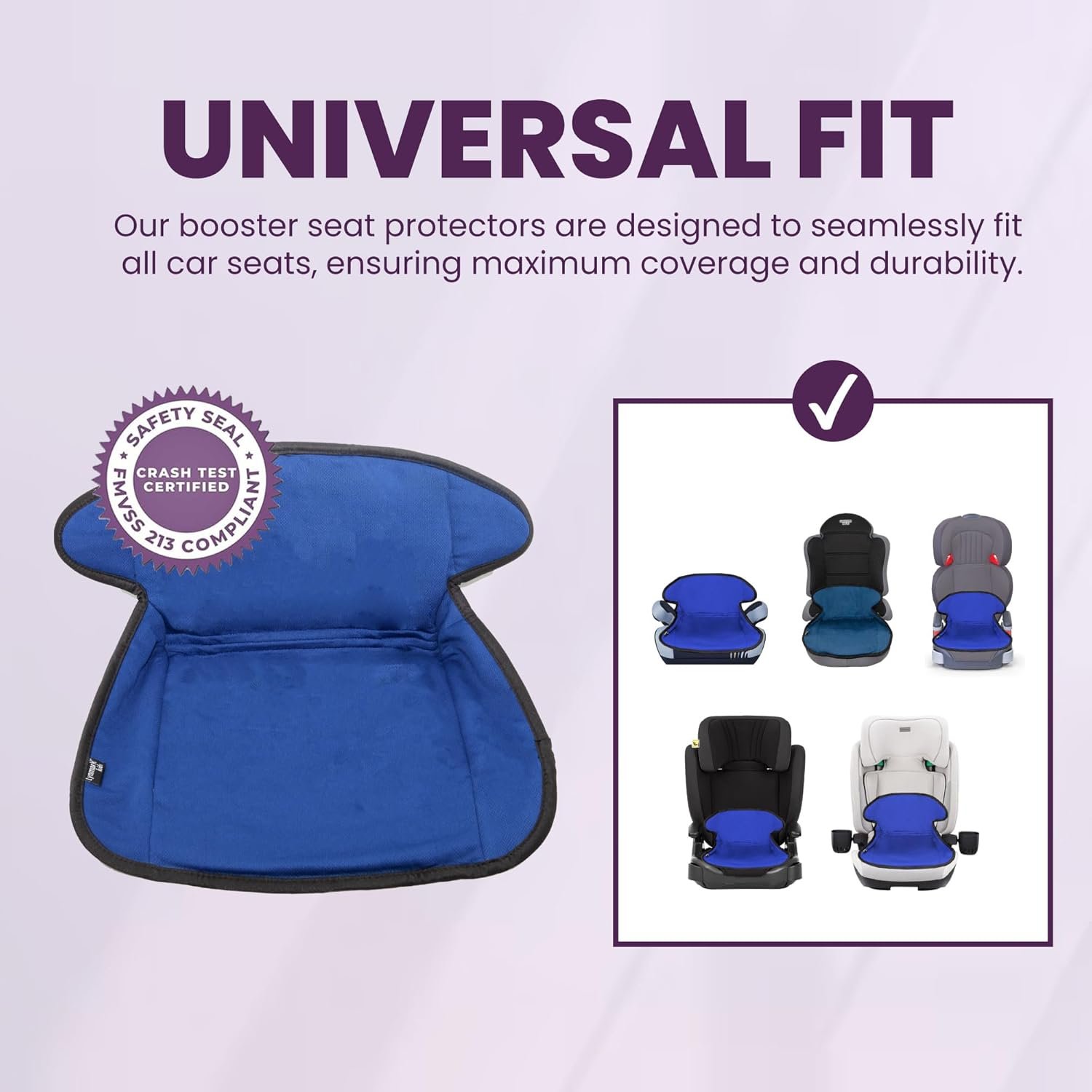 Lynmark® Booster Seat Protector | Waterproof Car Seat Cover for Booster Seats (High-Back & Backless) | Washable Absorbent Seat Liner for pee Accidents & Spills | UK Brand | Navy Blue - Image 6