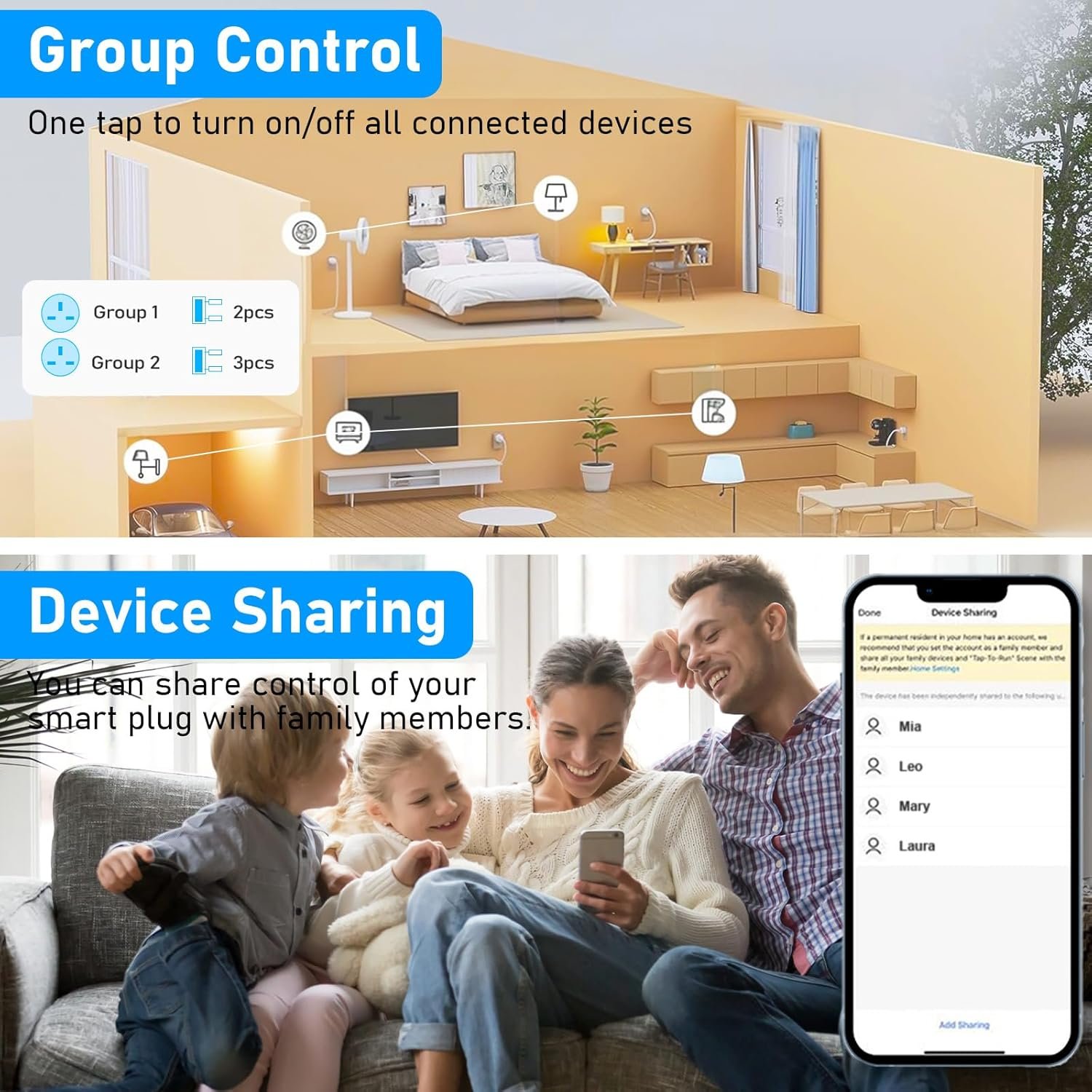 Smart Plug, TVLIVE 2 Pack Smart Plugs Work that with Alexa (Echo/Echo Dot), Google Home Voice Control, Energy Monitoring, Remote Control, Timer & Schedule Function, Device Sharing, Wifi Plug Socket UK - Image 7