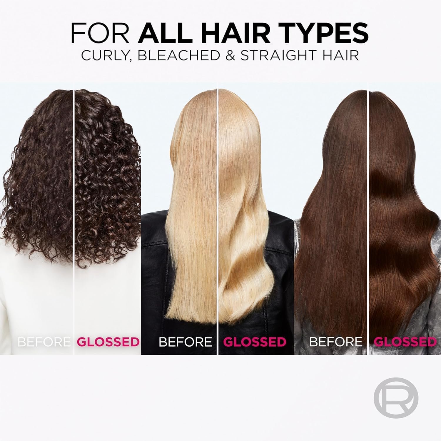 L'Oréal Paris Elvive Glycolic Gloss for Dull Porous Hair, Get The Shiniest Hair of Your Life, Glossing Routine for Mirror-Like Shine, Shampoo, Conditioner, Lamination Treatment, Leave-In Serum Set - Image 4