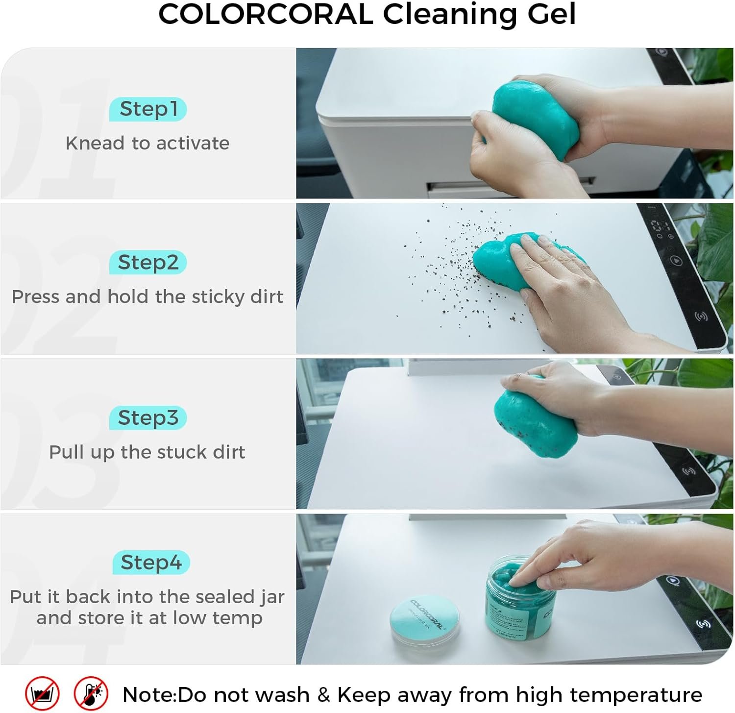 ColorCoral 2 Pack Car Cleaning Gel for Clean Reusable Car cleaning Putty Cleaner Car Putty Cleaner Dust Cleaning Gel Universal Dust Cleaner Cleaning Slime for Dust Cleaning mud Dust Removal - Image 5