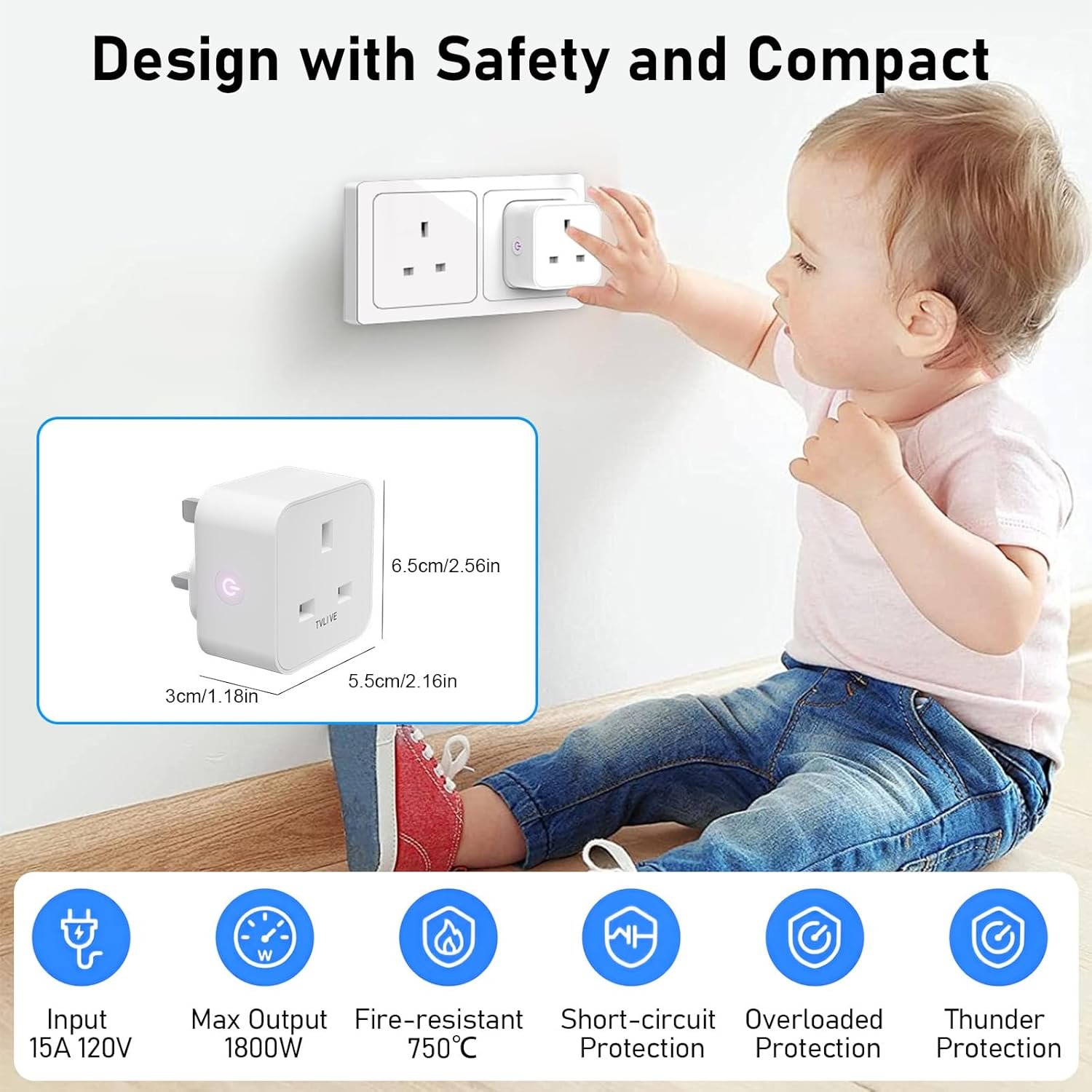 Smart Plug, TVLIVE 2 Pack Smart Plugs Work that with Alexa (Echo/Echo Dot), Google Home Voice Control, Energy Monitoring, Remote Control, Timer & Schedule Function, Device Sharing, Wifi Plug Socket UK - Image 8