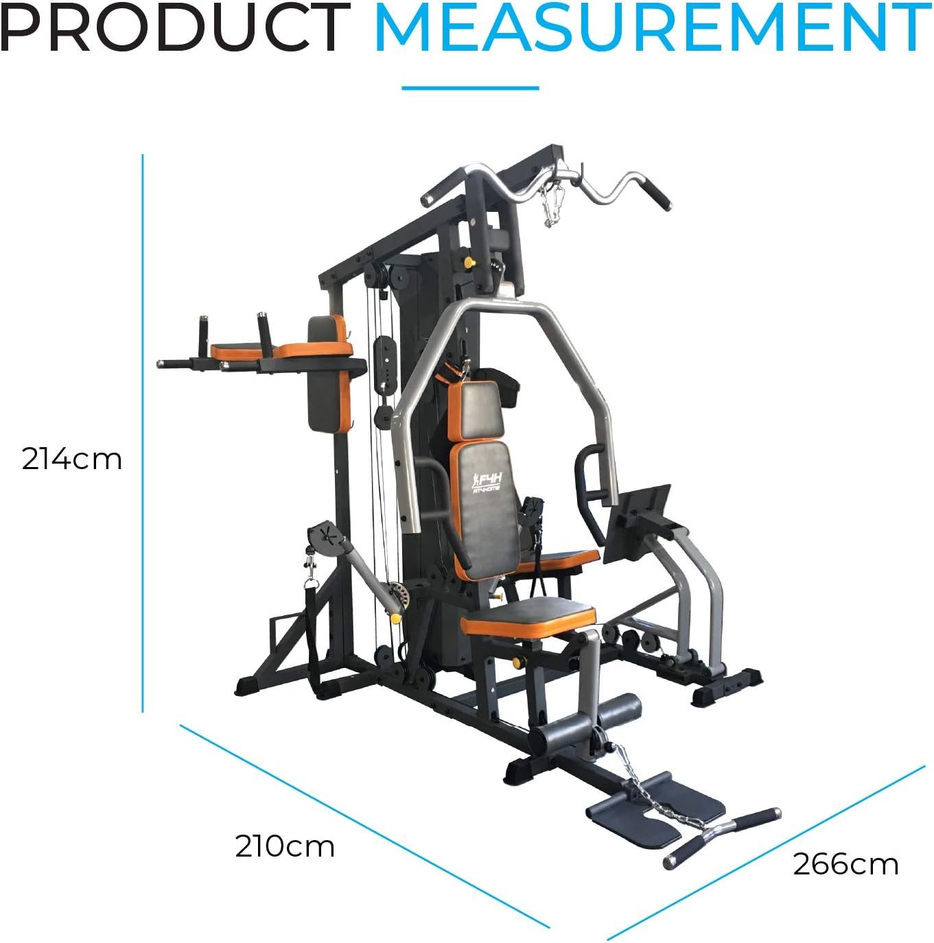 FIT4HOME Multi Gym Fitness Equipment Exercise Machine Strength Training Body Building Heavy Duty Home Gyms Workout Stations 80KG Weight Plates Leg Press Lat Pulldown | TF3003C - Image 6