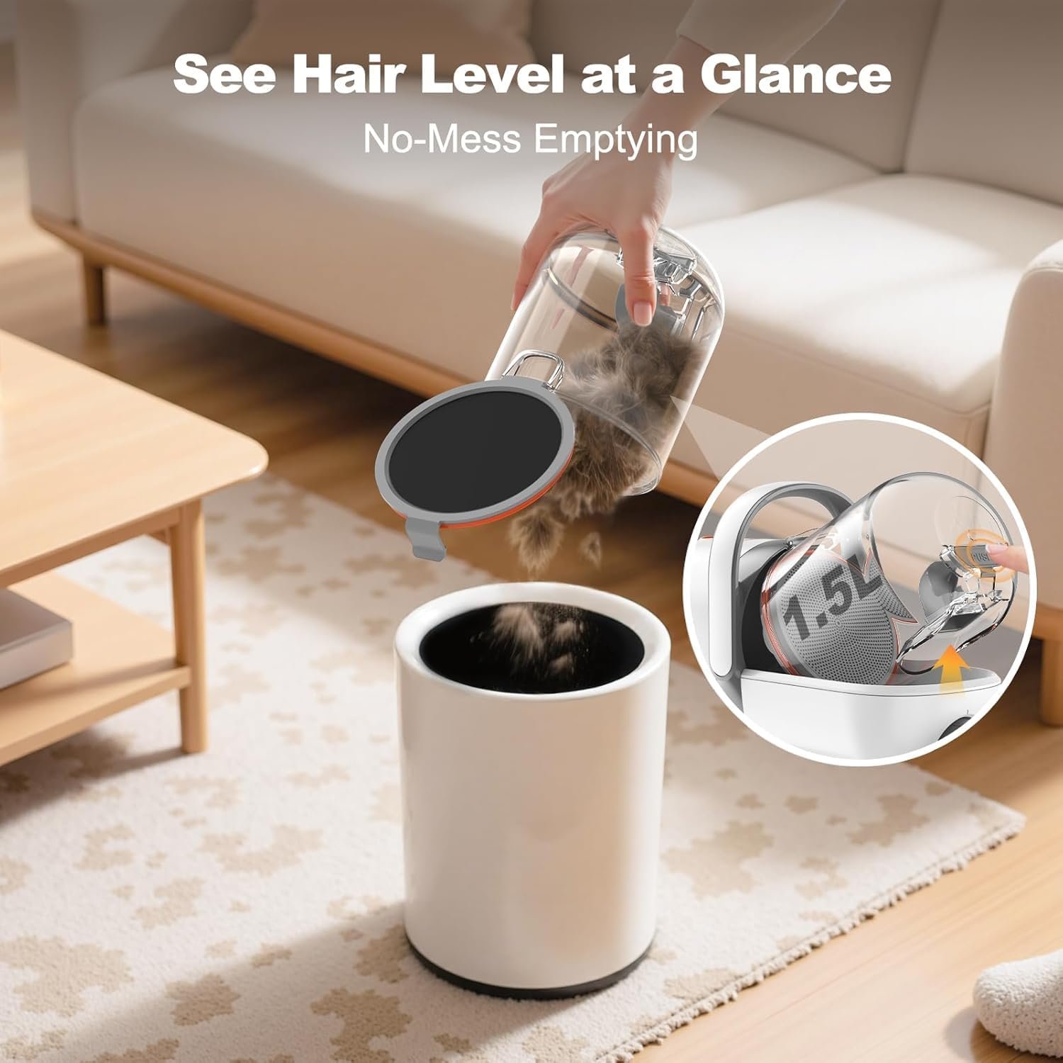 Afloia Dog Grooming Kit with Vacuum, Cat Clippers, Suction 99% Pet Hair, Professional Pet Grooming Kit with 7 Proven Tools for Shedding Grooming, Cat Dog Grooming Vacuum Kit, 1.5L - Image 6