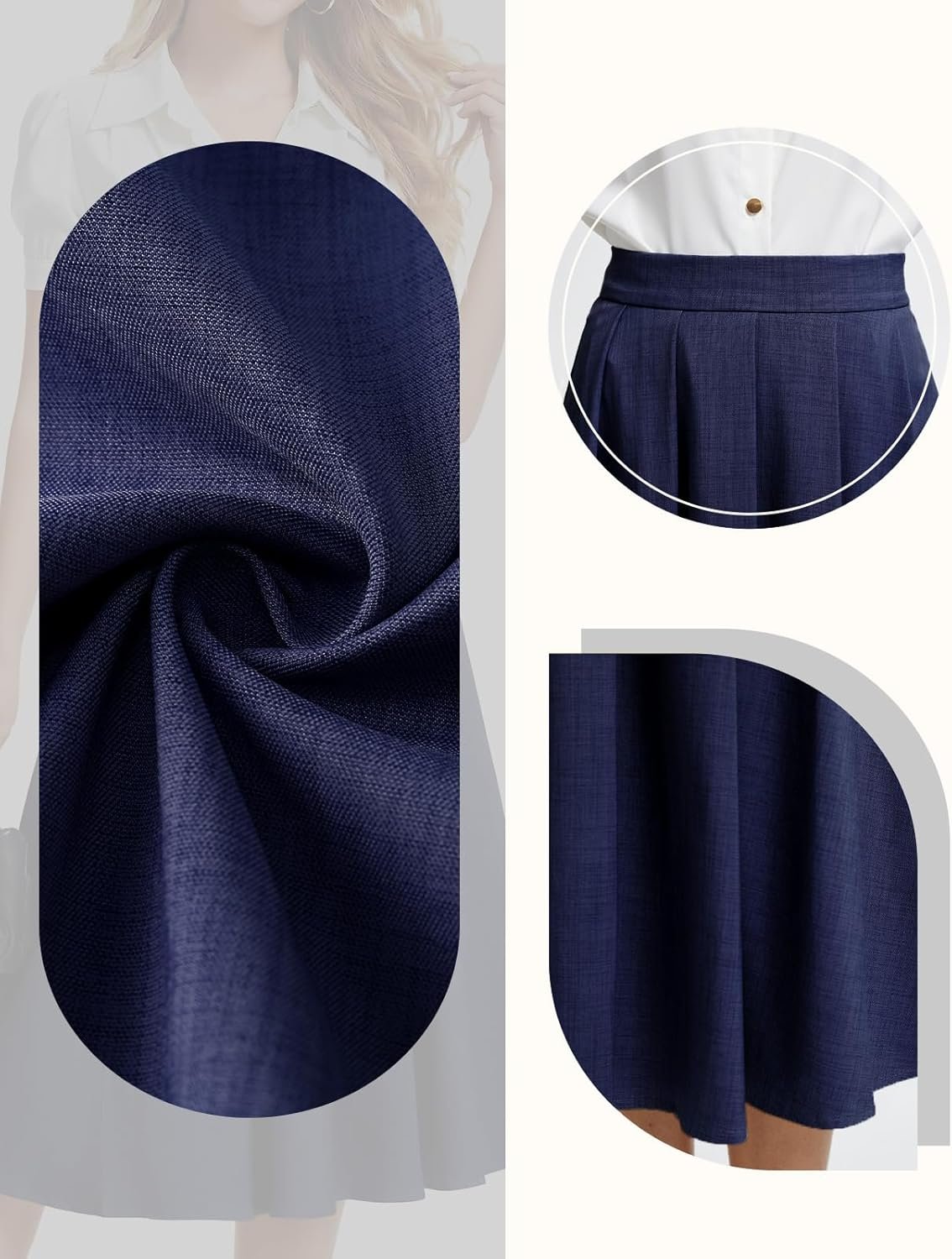 DRESSTELLS Midi Pleated Skirt for Women UK, High Waist Long Skirts A-Line Swing for Casual Work Bussiness Office Uniform - Image 5
