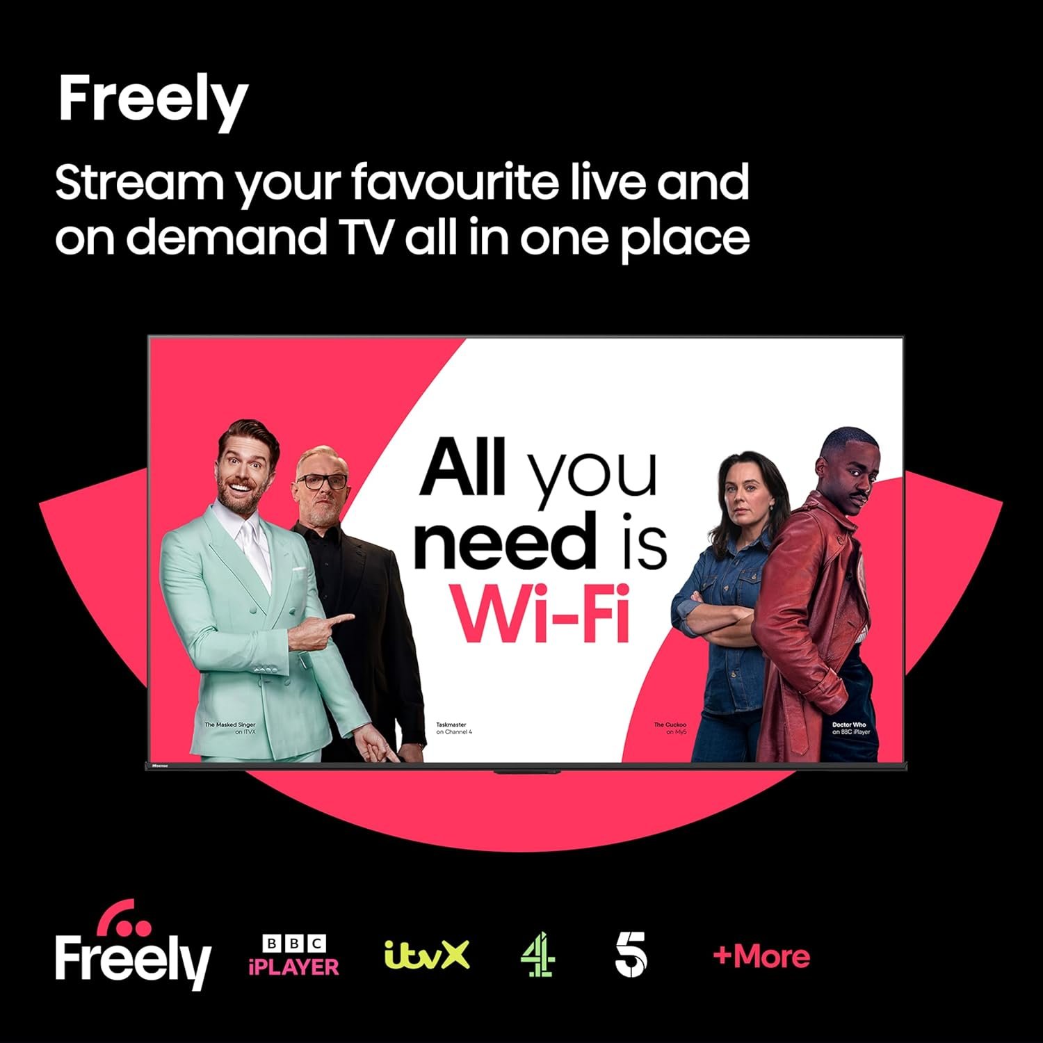 Hisense 43" 43A6QTUK 4K Ultra HD Smart TV AI TV - 4K UHD, Hi-View AI Engine, Precision Colour, AI Smooth Motion, Sports Mode with Freely, Disney +, YouTube, Netflix - Image 12