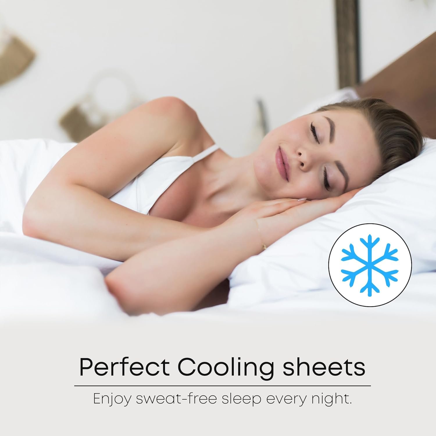 LINENWALAS Double 4 Pcs Bed Sheet Set,100% Organic Bamboo Bedding Set, Cooling Vegan Silk Bedsheets Set with 1 Fitted Sheet, 1 Flat Sheet & 2 Pillowcases (Double, White) - Image 7