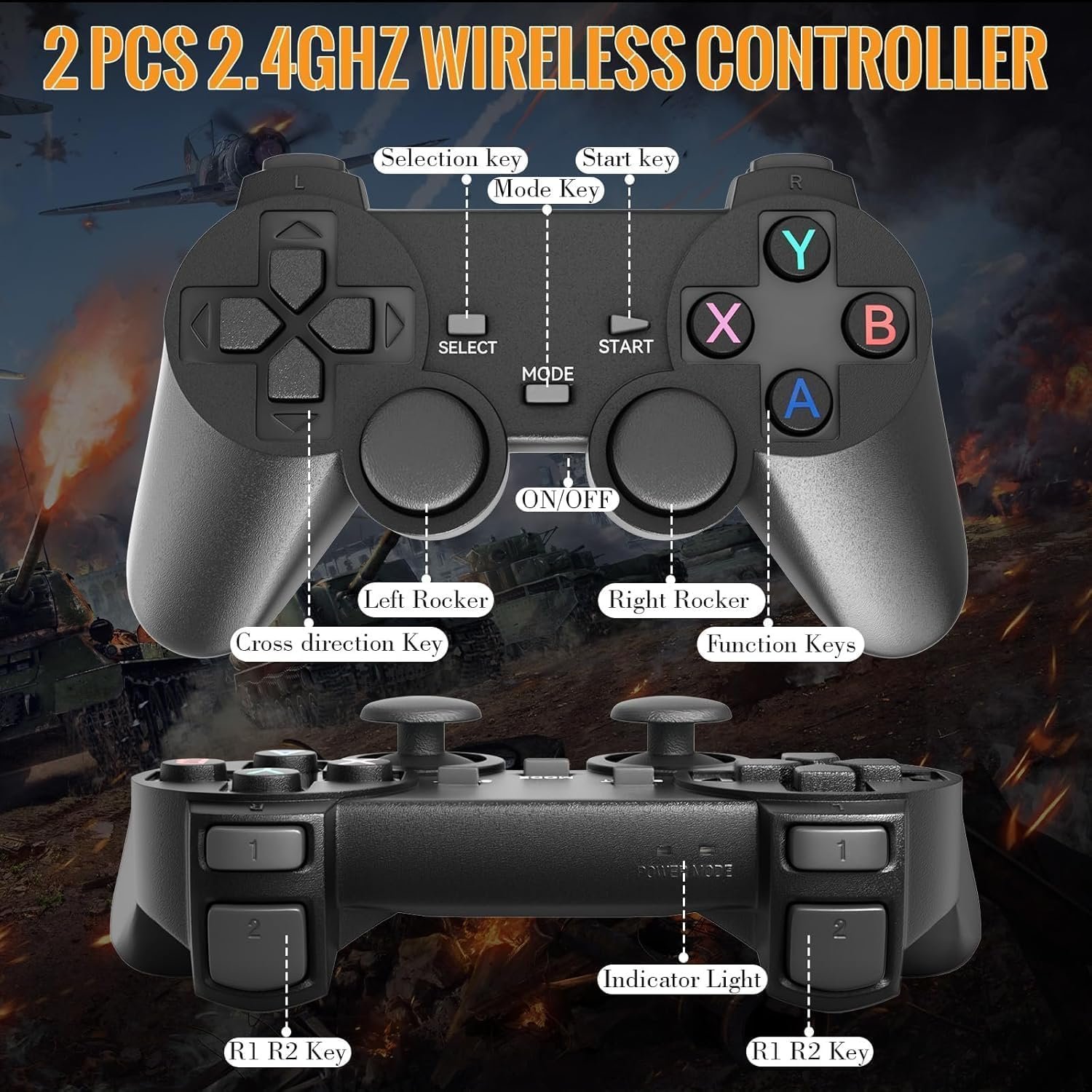 Retro Game Console,Wireless Retro Game Stick with 20,200+ Built-in Games, HDMI Output, Plug & Play, 2.4G Wireless Gamepads, Ideal for Family & Friends Entertainment - Image 6