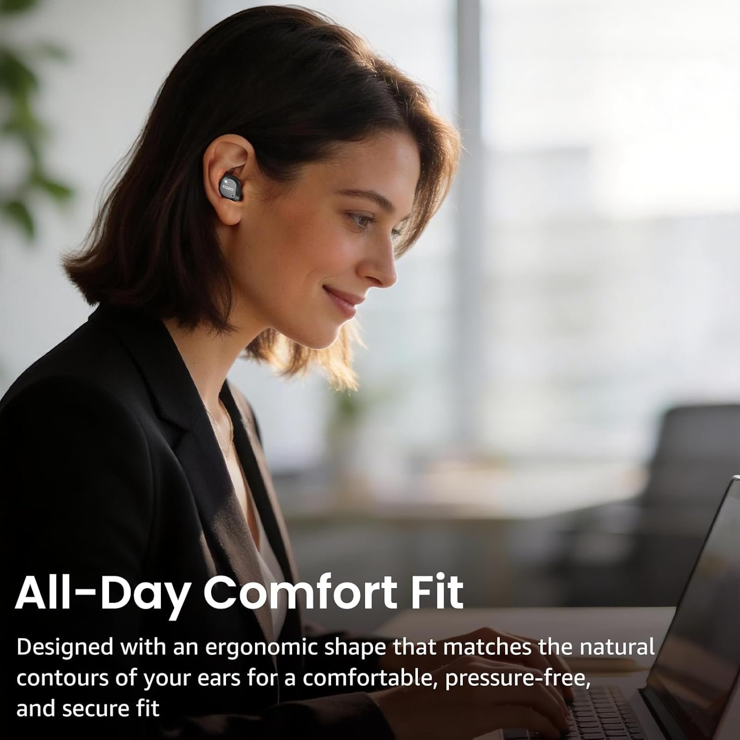 TOZO NC9 Hybrid Active Noise Cancelling Earbuds for Travel Work Calls, 45dB ANC Wireless Earbuds, 6-Mic ENC for Clear Calls, Deep Bass 60H Playtime IPX8 Bluetooth 5.3 Ear Buds with App for Custom EQ - Image 7