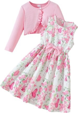 Kids Girl Clothes Dress Set Floral ...