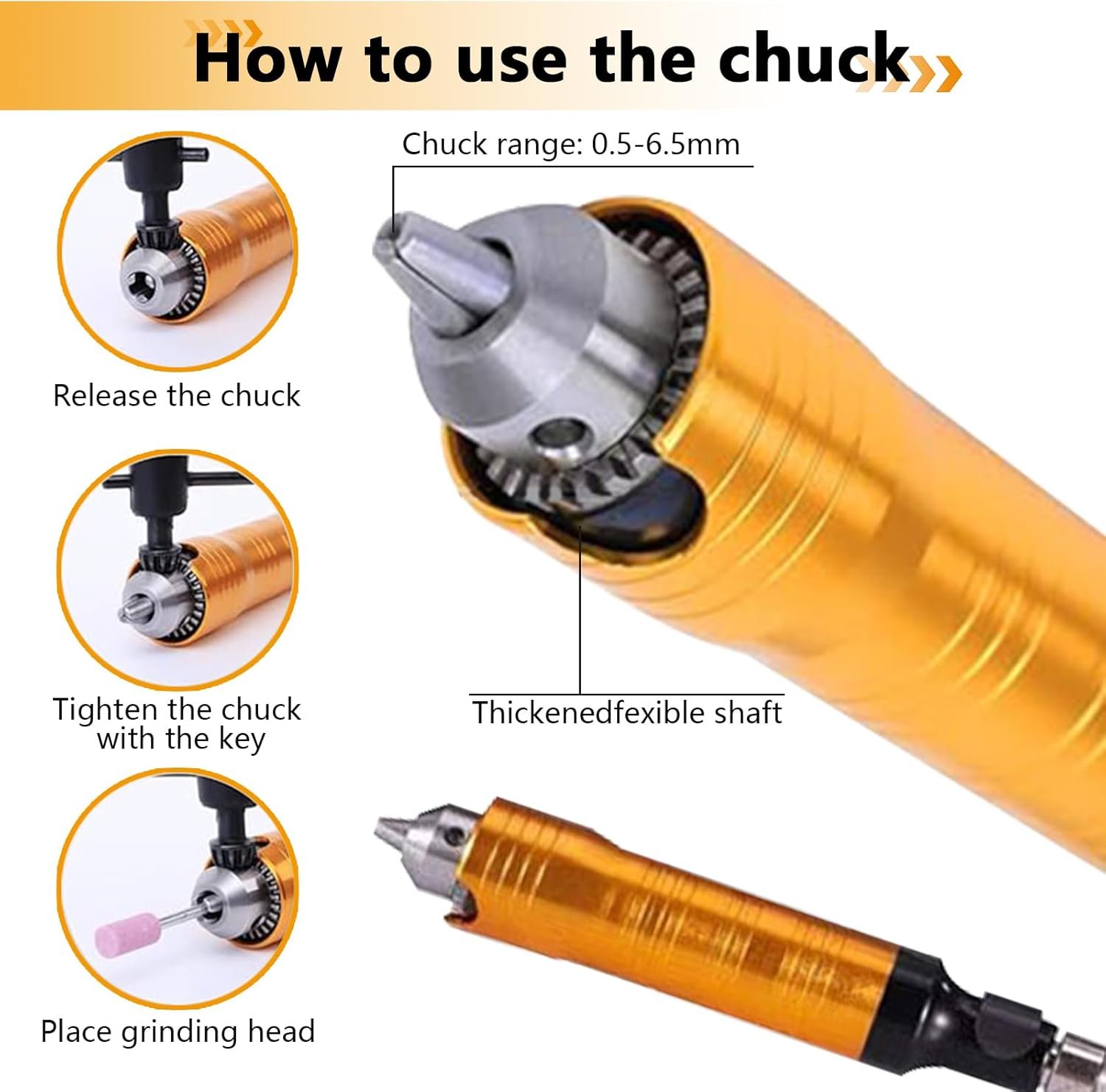 1000W Rotary Tool Flex Shaft Grinder, Flex Shaft Electric Hanging Grinder Carver, Multifunction 500-30000RPM Grinder Tool, Metalworking Jewelry Tool Repair Kit for Carving, Buffing, Sanding - Image 4