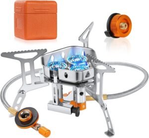 Camping Gas Stove, Windproof Backpa...