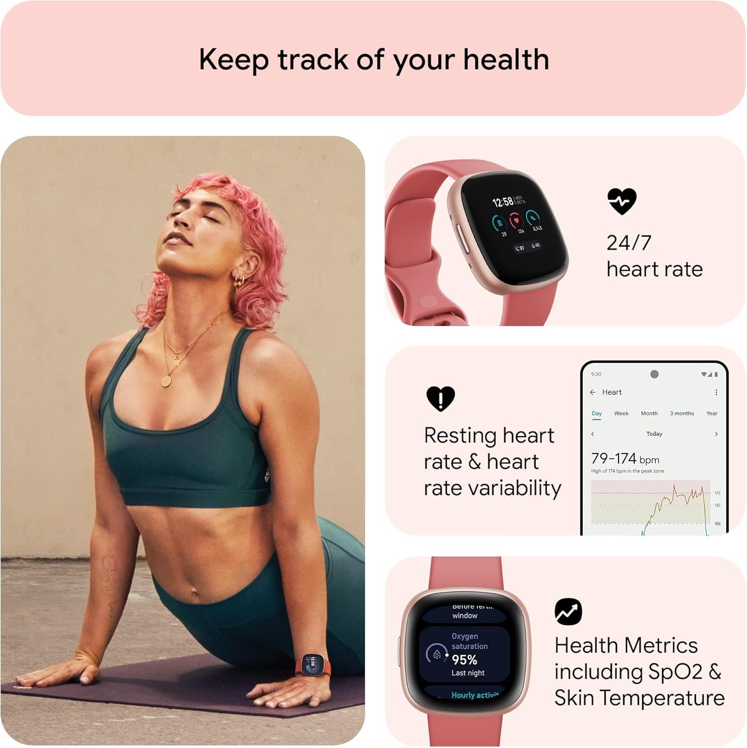 Google Fitbit Versa 4 Fitness Smartwatch with built-in GPS and up to 6 days battery life - compatible with iOS 15 or higher & Android OS 9.0 or higher - Image 6