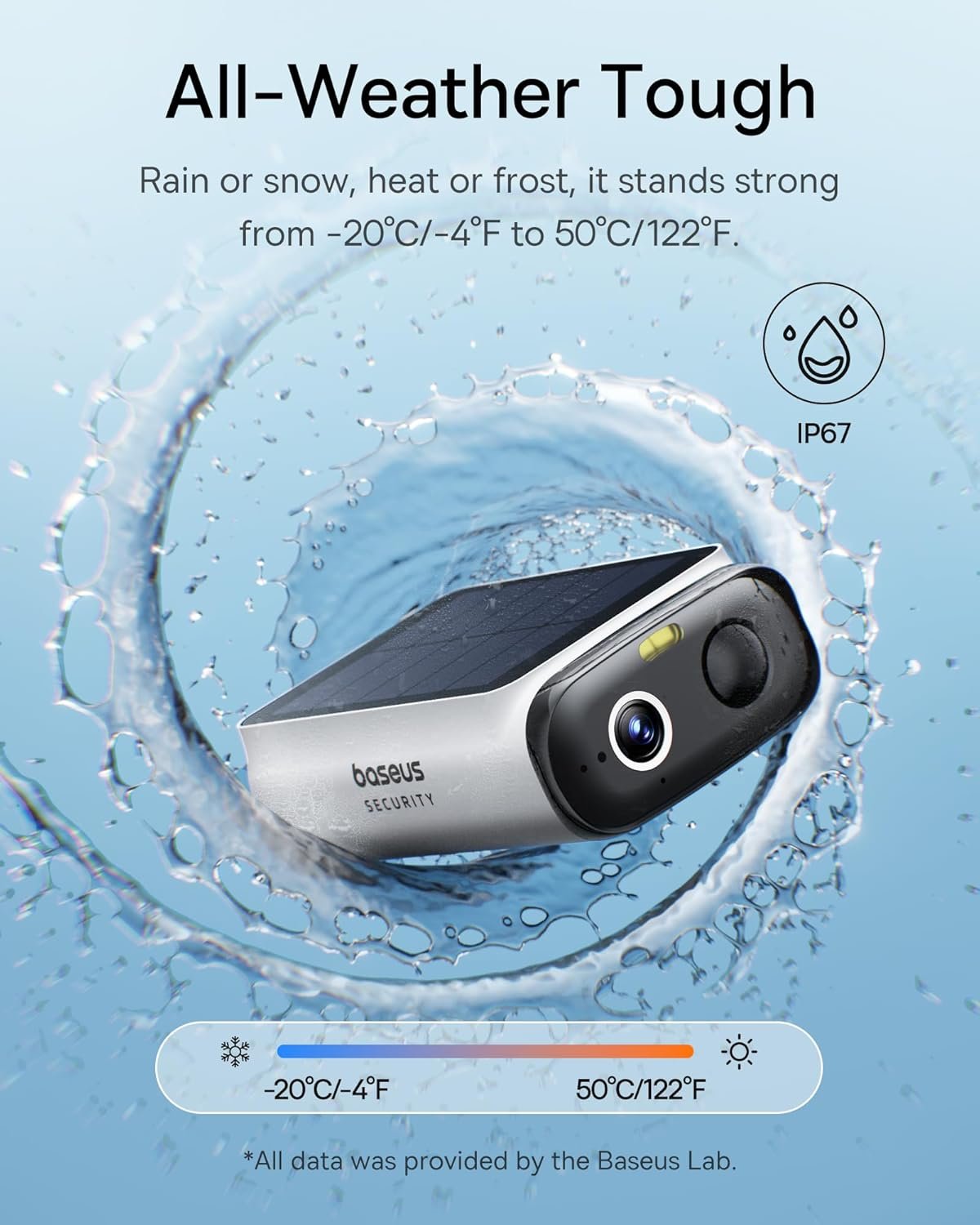 Baseus S1 Lite Solocam Solar Security Camera Outdoor Wireless, IP67 Waterproof Home Surveillance WiFi Camera, 2K 135°, Color Night Vision, AI Detection, No Monthly Fee, Works with Alexa & Google - Image 3