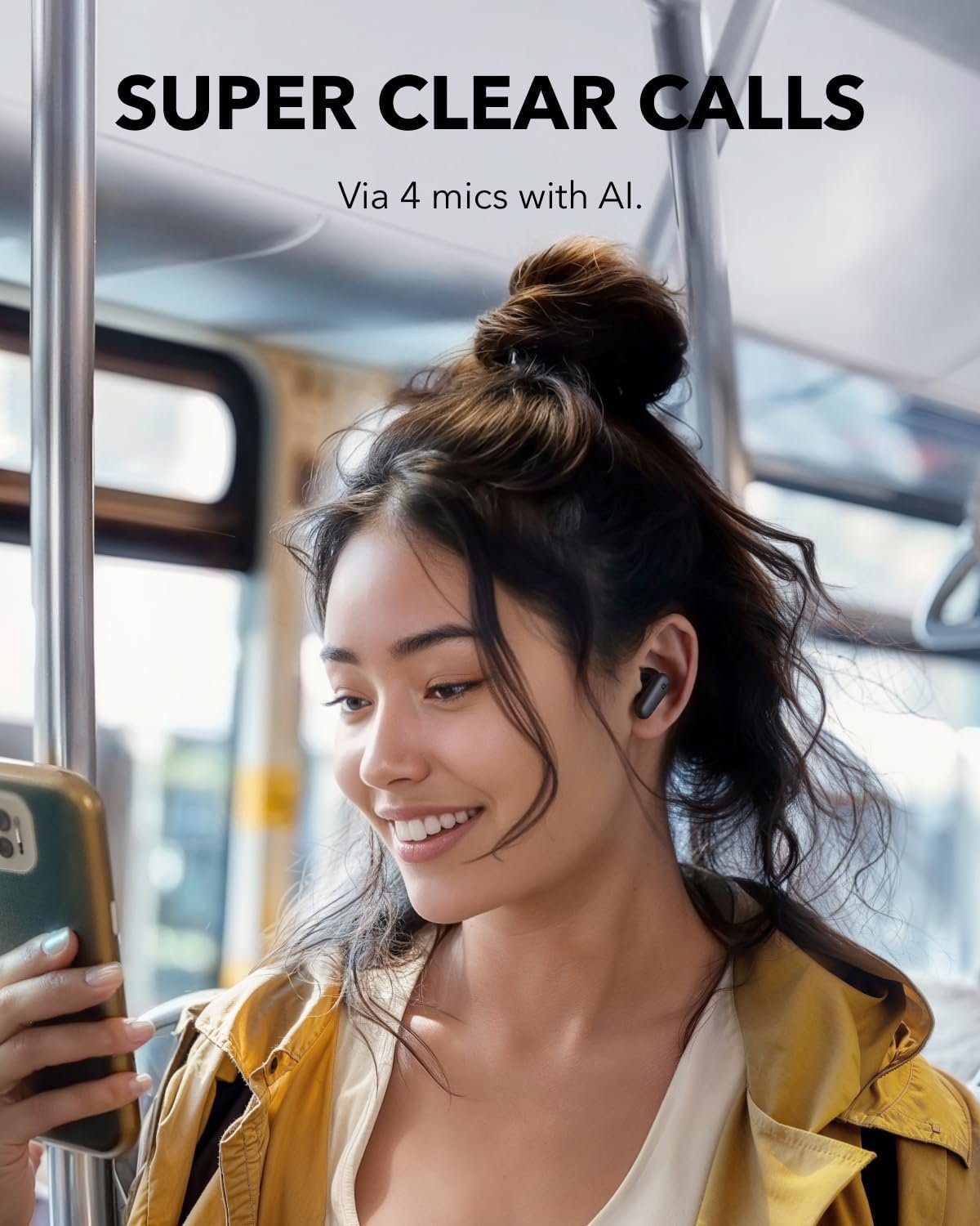 soundcore P30i by Anker Noise Cancelling Earbuds, Strong and Smart Noise Cancelling, Powerful Bass, 45H Playtime, 2-in-1 Case and Phone Stand, IP54, Wireless Earbuds, Bluetooth 5.4, App Control - Image 2