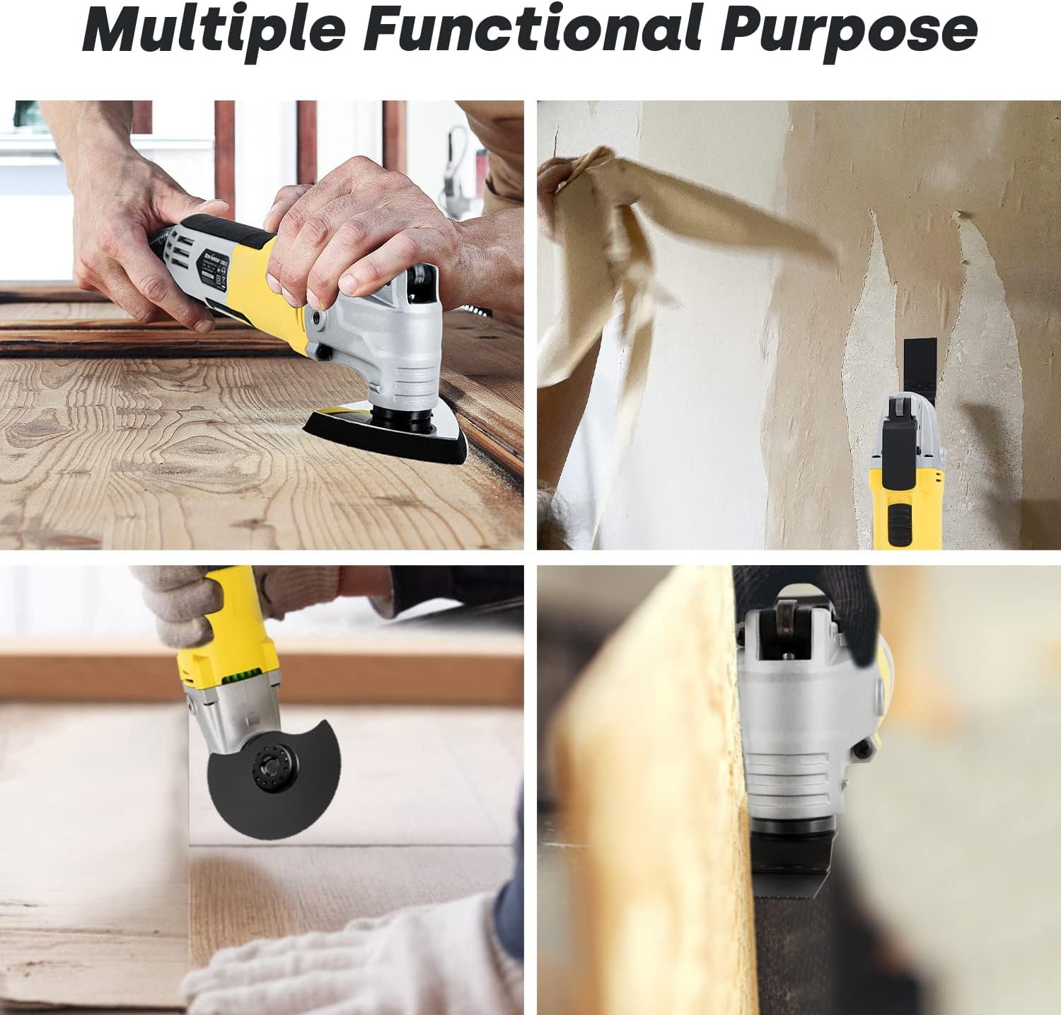 Enventor Oscillating Multi Tools, 300W 15000-22000 OPM Electric Corded Multi Tool, 6 Variable Speeds, 3°Oscillation Angle, Quick-fit Blade Design, with 28pcs Accessories for Cutting, Sanding, Scraping - Image 6