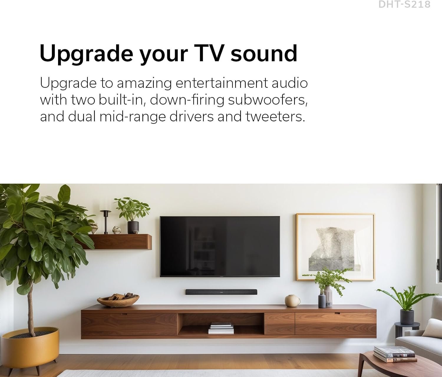 Denon Dolby Atmos Soundbar for TV with Built-in Down-firing Subwoofers DHT-S218 Dialog Enhancer, 4K HDMI eARC, and Bluetooth - Image 4