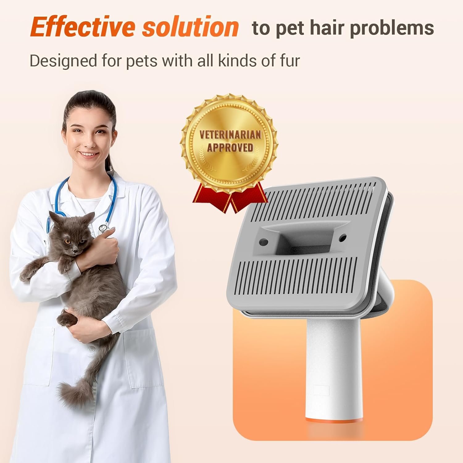 Afloia Dog Brush Vacuum Attachment - Pet Grooming Tool for Dogs & Cats (Vacuum Not Included), Compatible with 1-1.5" Round Port Vacuums (Dyson,Bissell,Eureka,Dirt Devil), with Extension Hose - Image 4