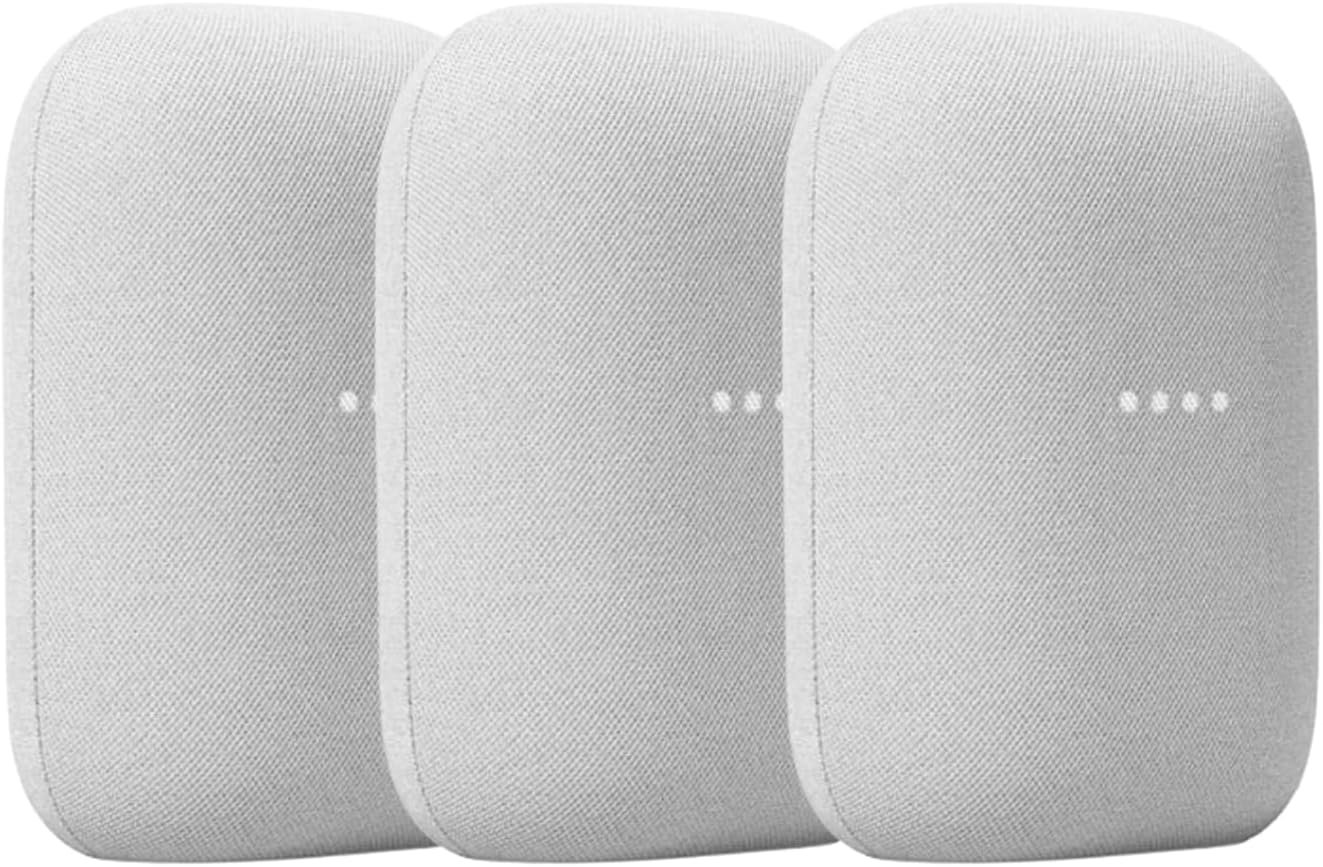 Google Nest Audio (3-Pack) Smart Speakers – Multi-Room Wireless Home Speaker Bundle with Bluetooth, Wi-Fi, Assistant, Stereo Sound, Voice Control & Smart Home Integration - Image 2