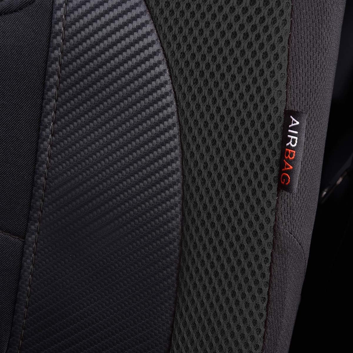 Flying Banner Gabardine Mesh Front Car Seat Covers Airbag Compatible Protector Universal for Most Car Truck Vans SUVs (Black) - Image 5