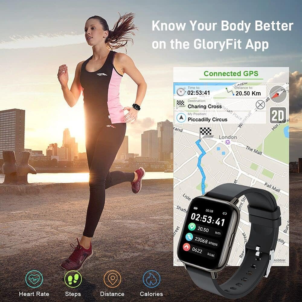 Smart Watch, Fitness Tracker 1.69" Touch Screen Fitness Watch with Heart Rate Sleep Monitor, Step Counter for Men Women Activity Trackers IP68 Waterproof Smartwatch Sports for iOS Android - Image 4