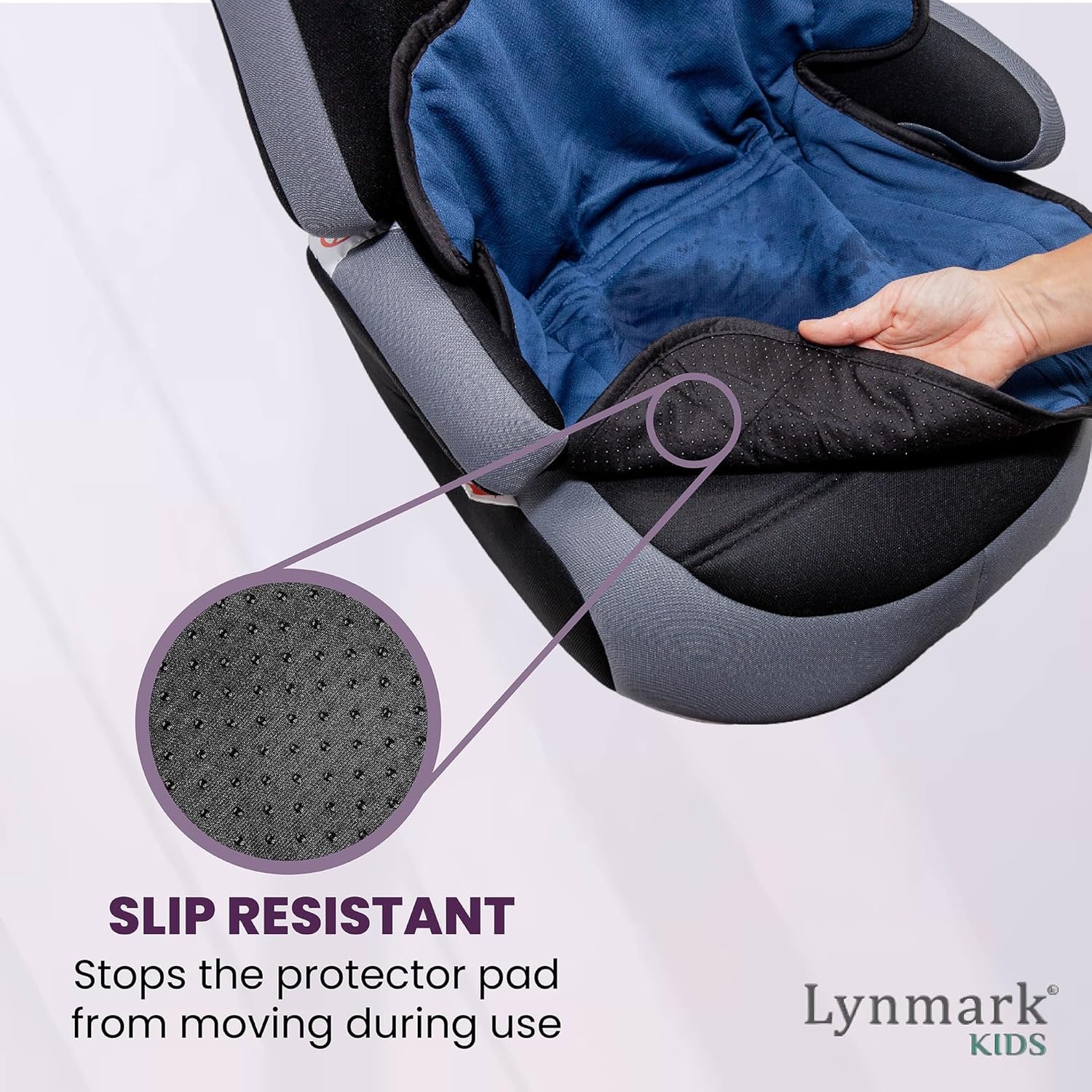 Lynmark® Booster Seat Protector | Waterproof Car Seat Cover for Booster Seats (High-Back & Backless) | Washable Absorbent Seat Liner for pee Accidents & Spills | UK Brand | Navy Blue - Image 4