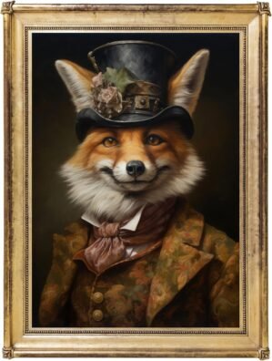 Victorian Fox, Elegant Wildlife Art...
