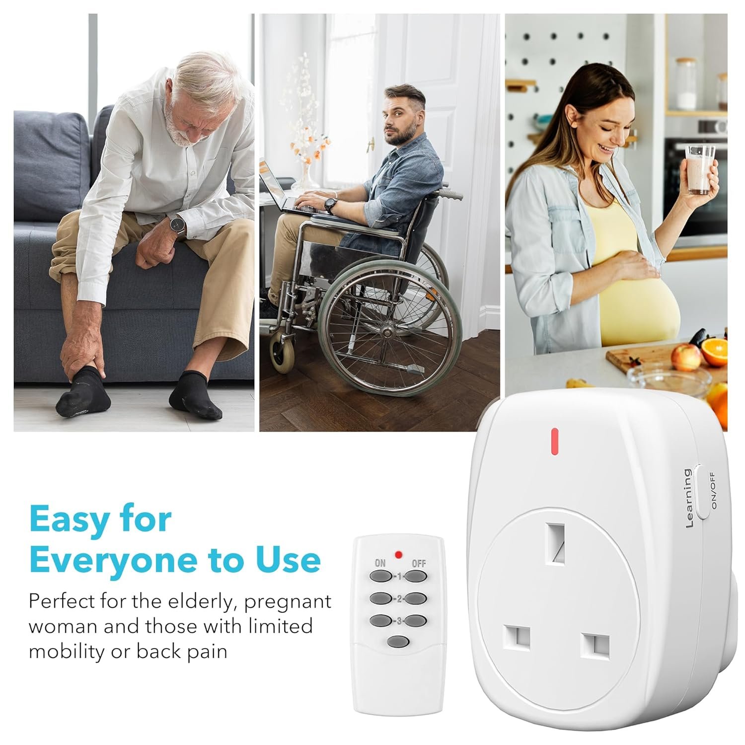 HBN Wireless Remote Control Plug Socket UK, 13A/3120W Remote-Control Outlet Sockets for Lamp,Wireless Remotes Light Switch with 30m/100ft Operating Range,5 Pack Sockets and 2Remote - Image 9