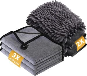 5 Pcs Car Washing Kit with 3x Micro...