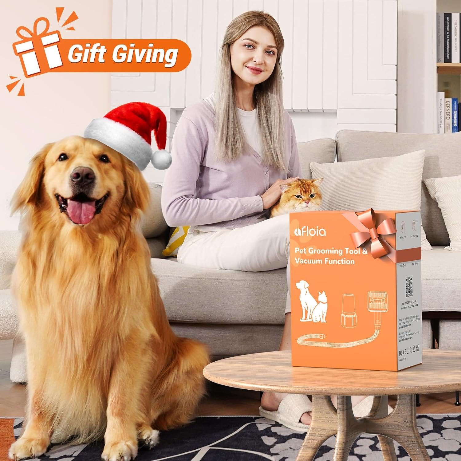 Afloia Dog Brush Vacuum Attachment - Pet Grooming Tool for Dogs & Cats (Vacuum Not Included), Compatible with 1-1.5" Round Port Vacuums (Dyson,Bissell,Eureka,Dirt Devil), with Extension Hose - Image 7