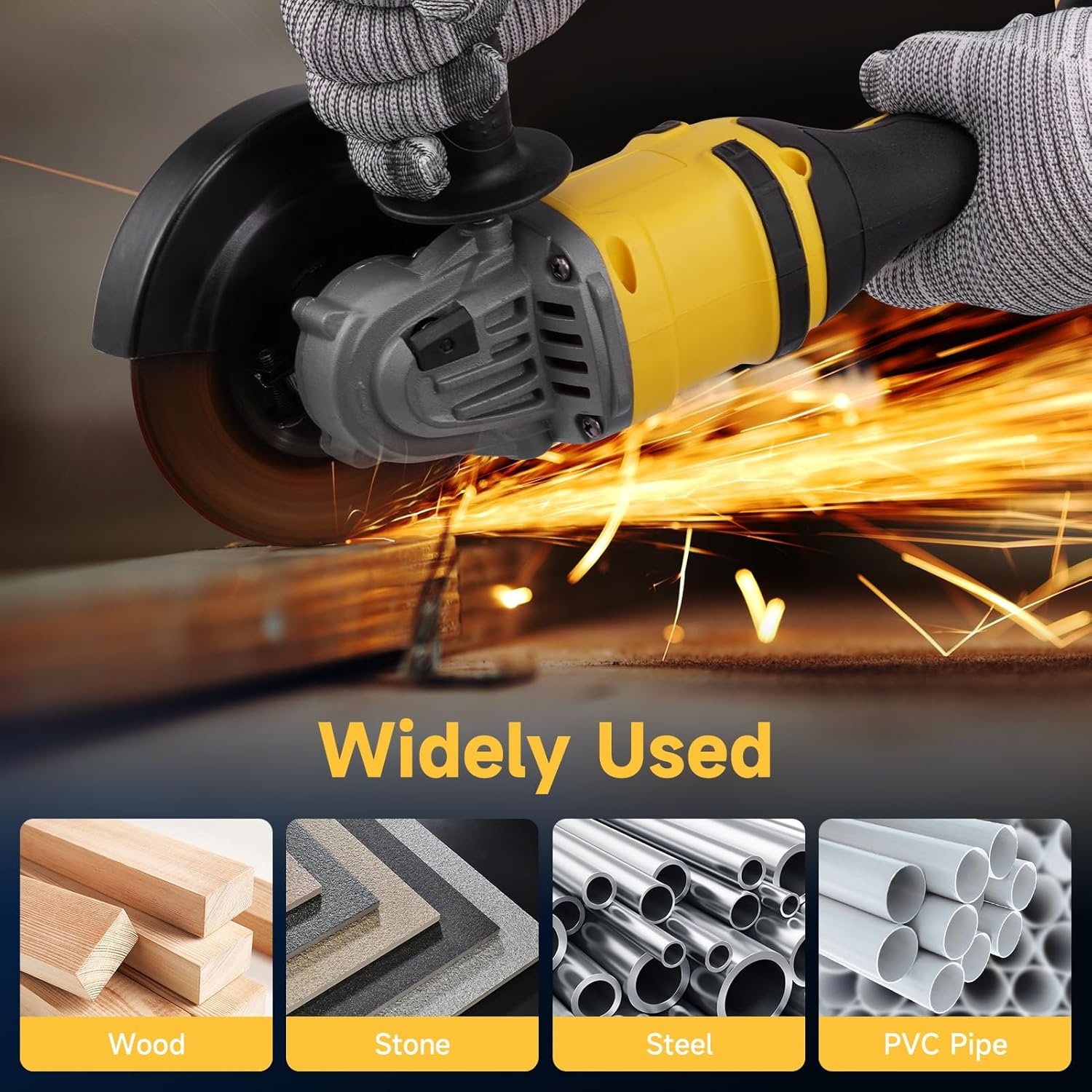 papasbox 21V Cordless Angle Grinder, 1500W 125mm Brushless Metal Grinder, 30000RPM Electric Angle Grinder Tool with 2x5.0Ah Battery, 4-1/2 Inch for Grinding, Cutting, Brushing, Polishing and Sanding - Image 4
