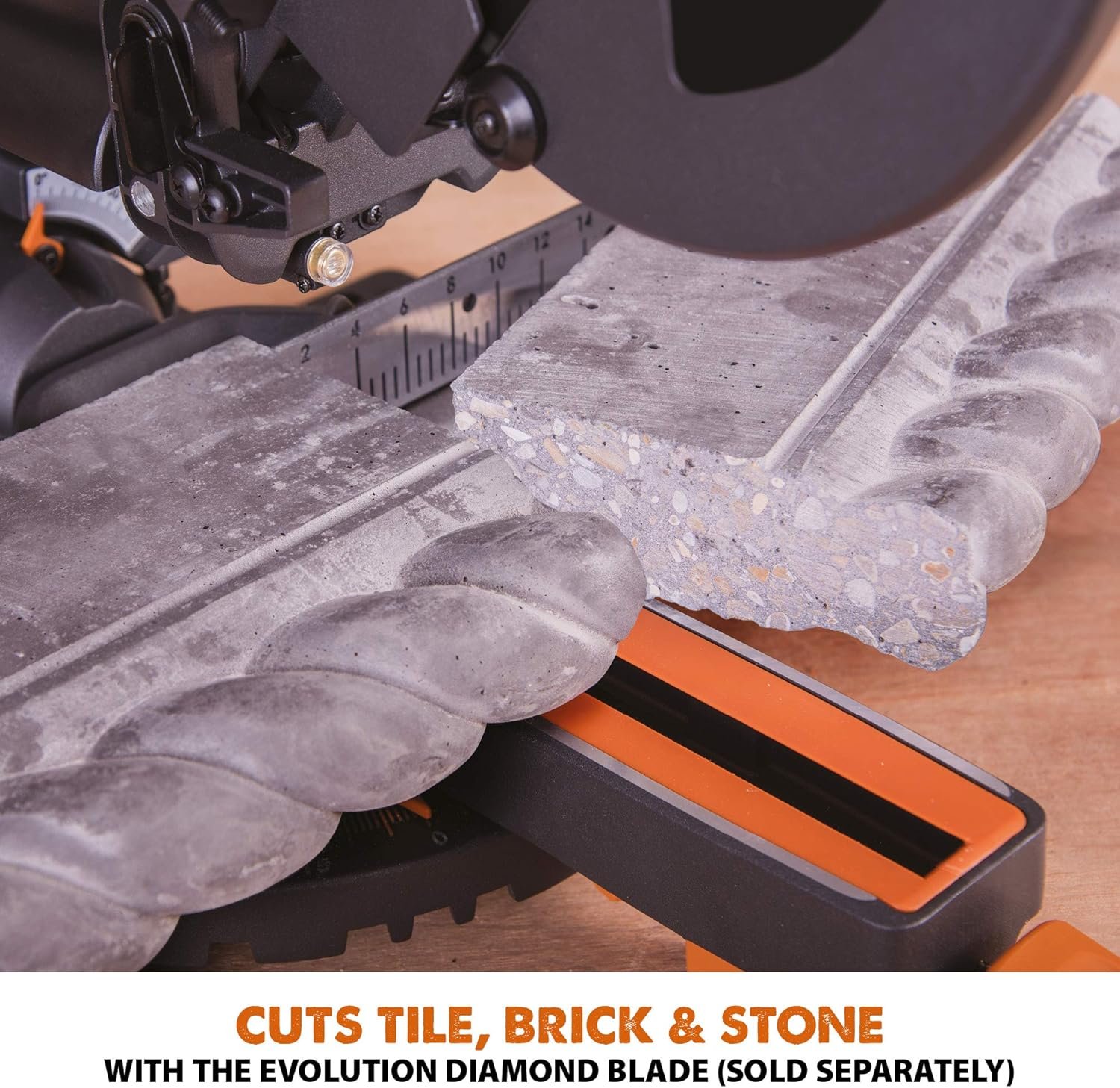 Evolution Power Tools R210SMS+ Sliding Mitre Saw With Multi-Material Cutting, Cuts Wood, Metal, Plastic & More, 45° Bevel, 50° Mitre, 230mm Slide, 1500 W (230 V) - Image 17