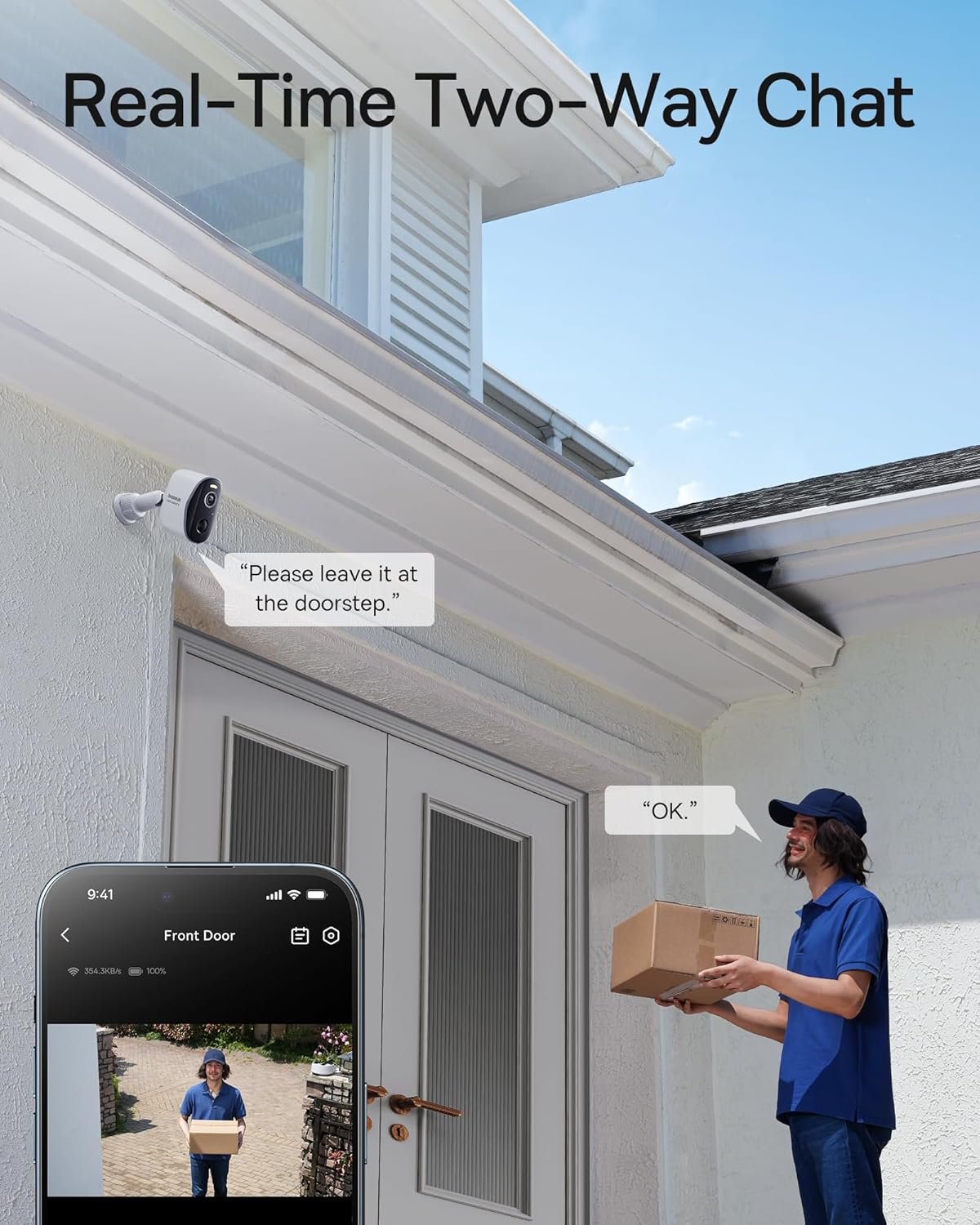Baseus Security Camera Outdoor Wireless True 2K Clarity, No Monthly Fee, 16TB Expandable Local Storage, 210-Day Battery Life, Spotlight & Alarm, Works with Alexa and Google Home - N1 2-Cam Kit - Image 8